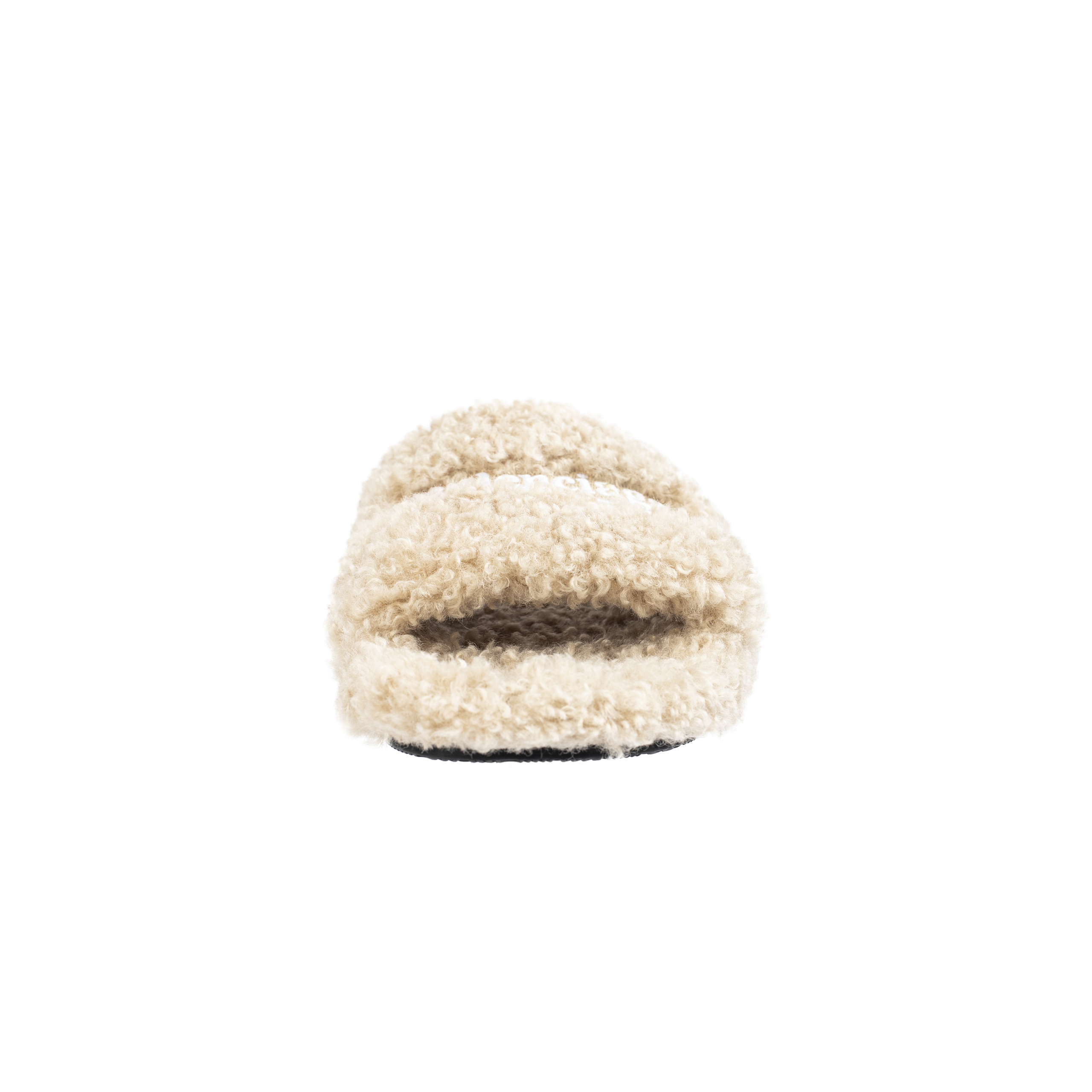 Бежевые шлепанцы Furry с логотипом - Balenciaga 654261/W2DO1/9796 Фото 6