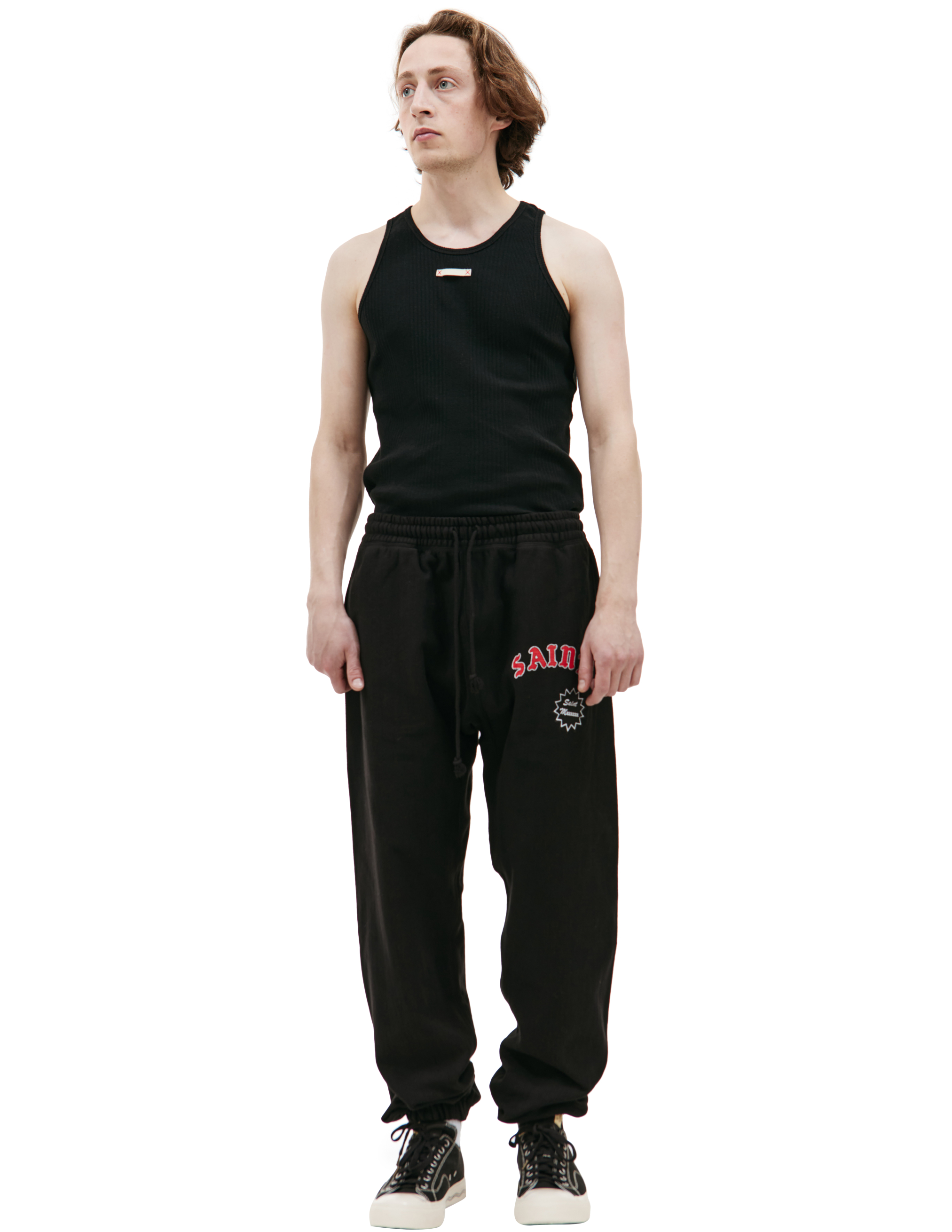Черные брюки с логотипом Saint Michael SM-YS8-0000-044, размер M;L;XL - фото 1