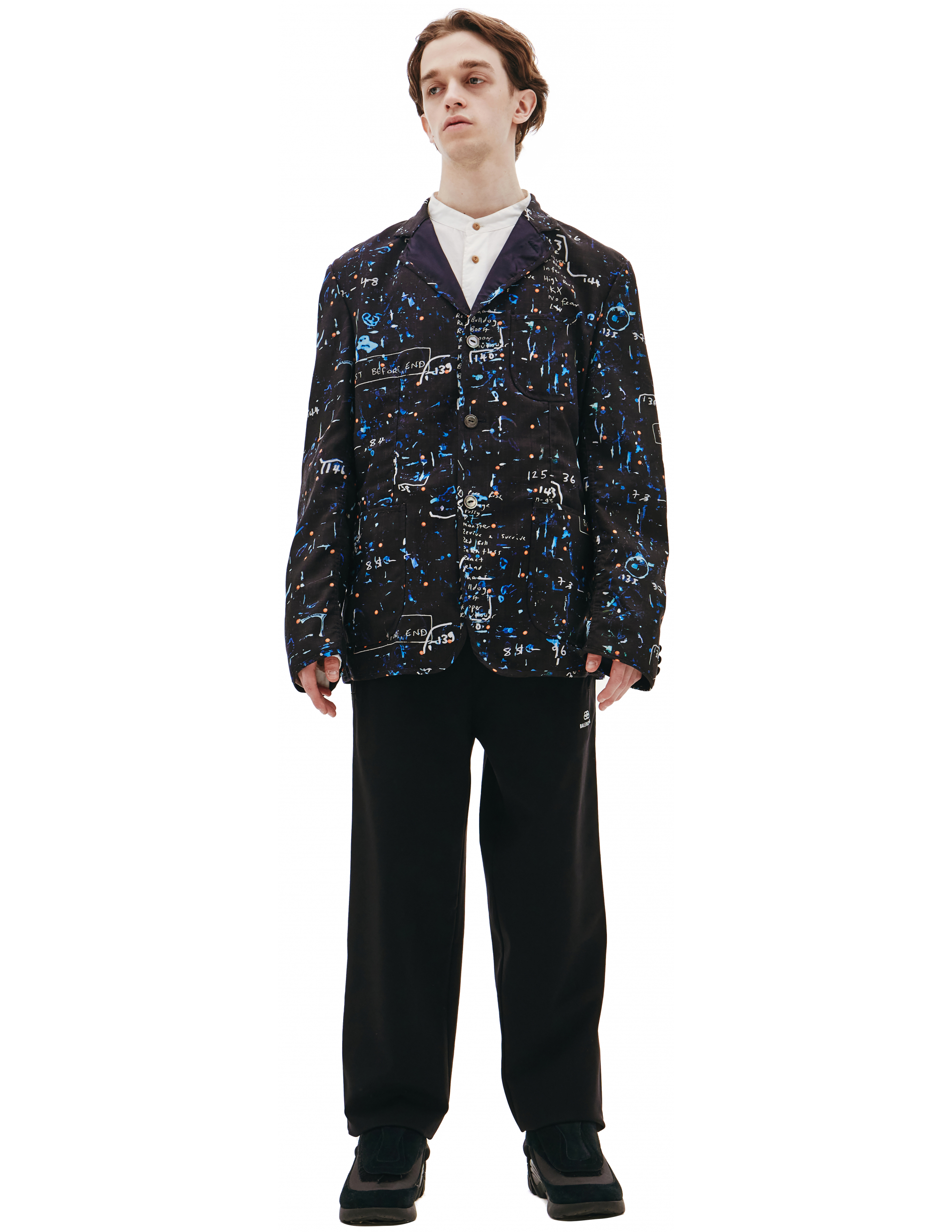 Черный пиджак из шерсти Junya Watanabe WG-J004-051-1, размер XL;L