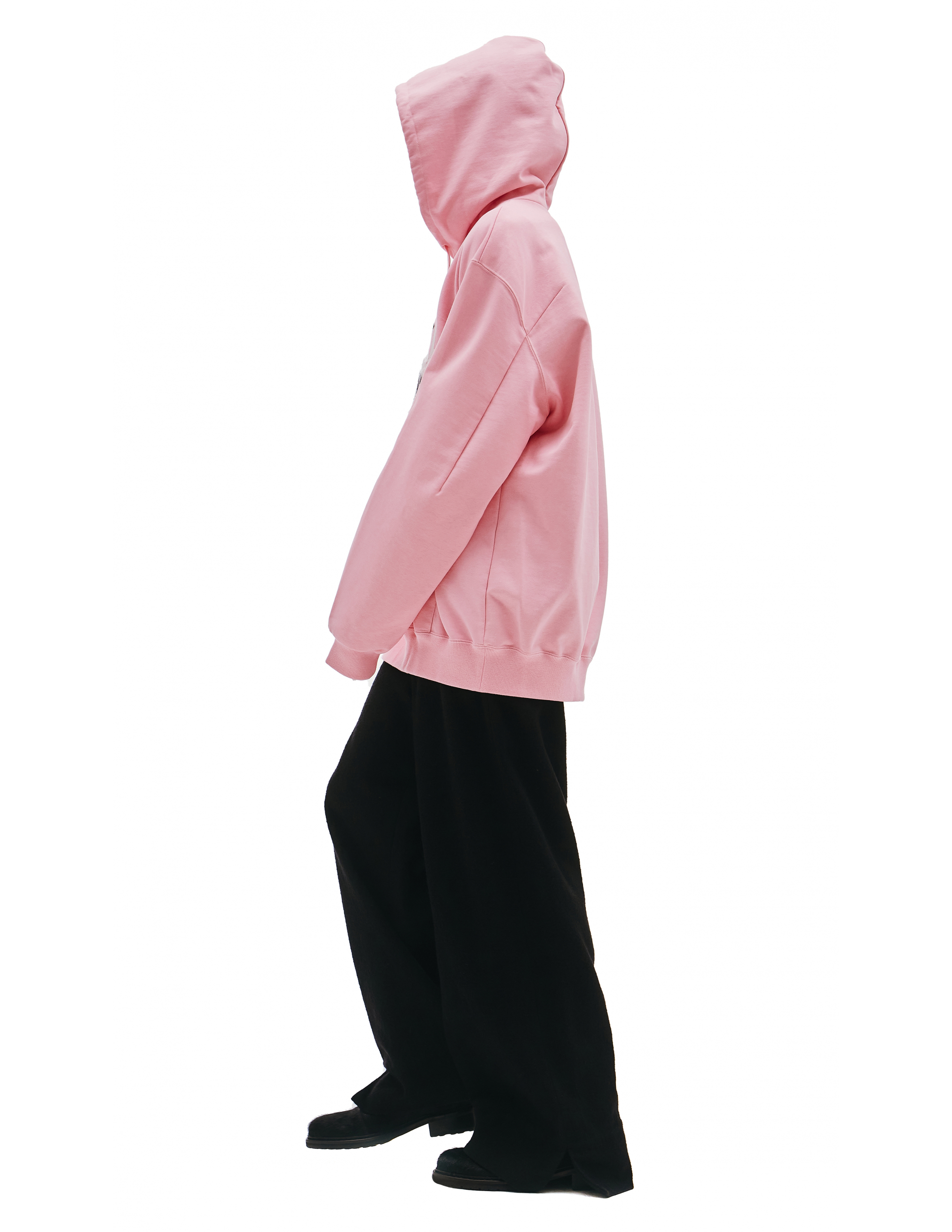 Розовое хлопковое худи с кисточками - Doublet 20AW35CS165/pink Фото 6