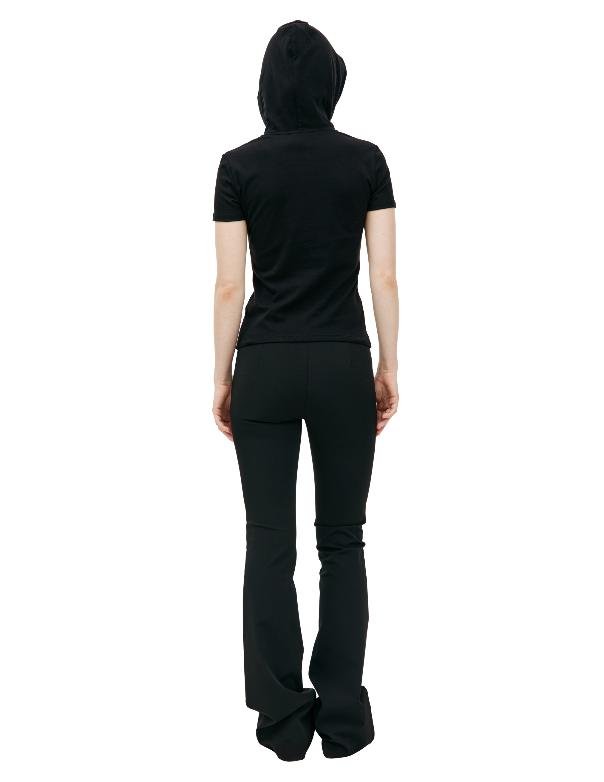 Черная футболка с капюшоном Blumarine P42/2T053A/N0990, размер S;L P42/2T053A/N0990 - фото 3