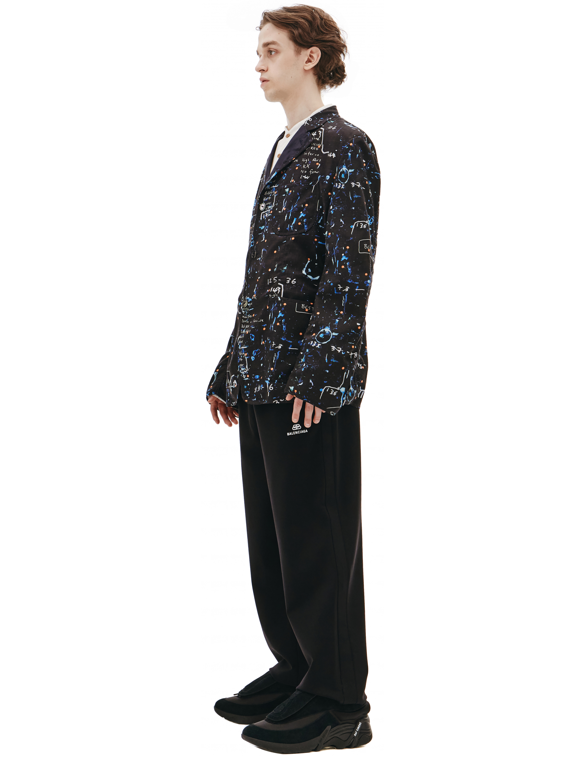 Черный пиджак из шерсти Junya Watanabe WG-J004-051-1, размер XL;L - фото 2