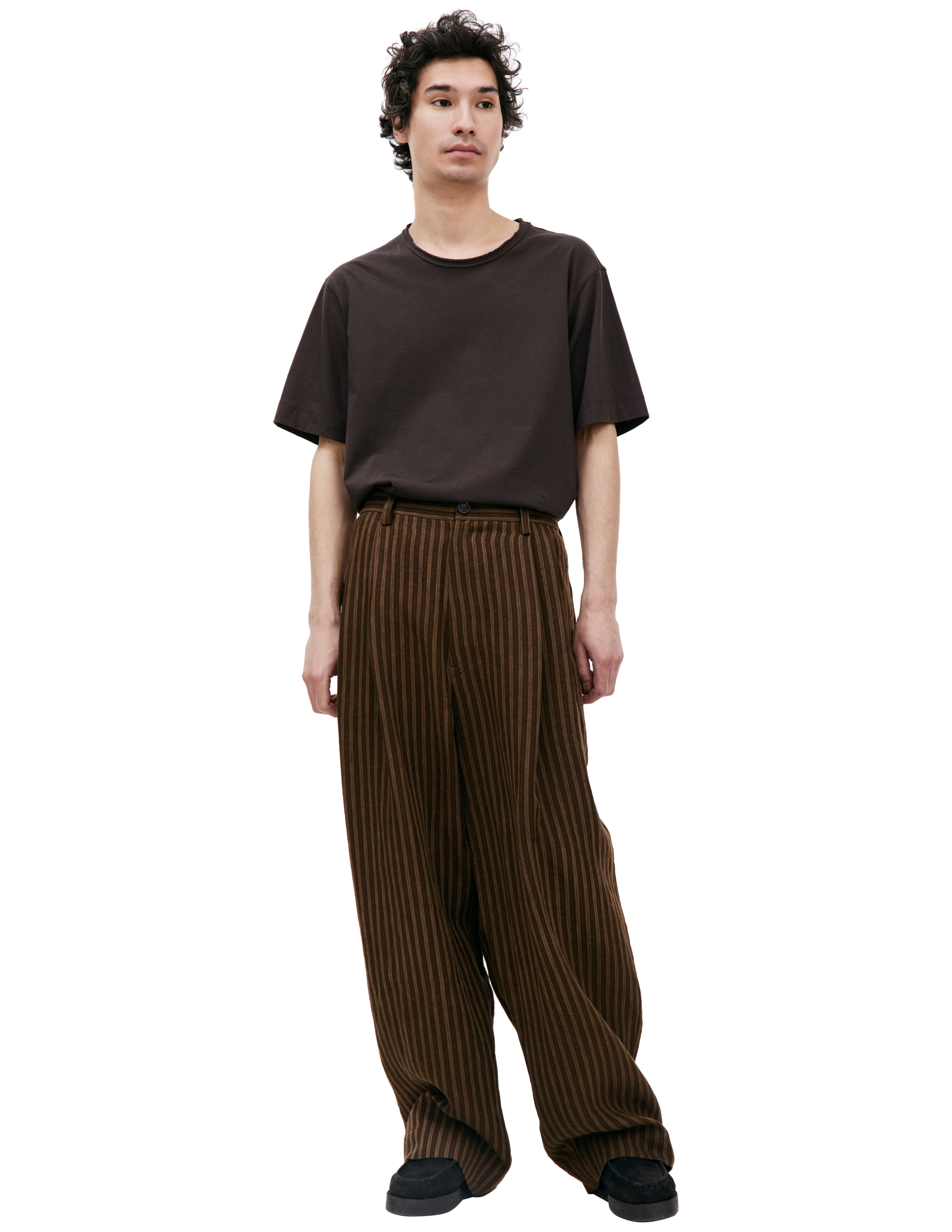Льняные брюки в полоску Ziggy Chen 0M2410524, размер 48