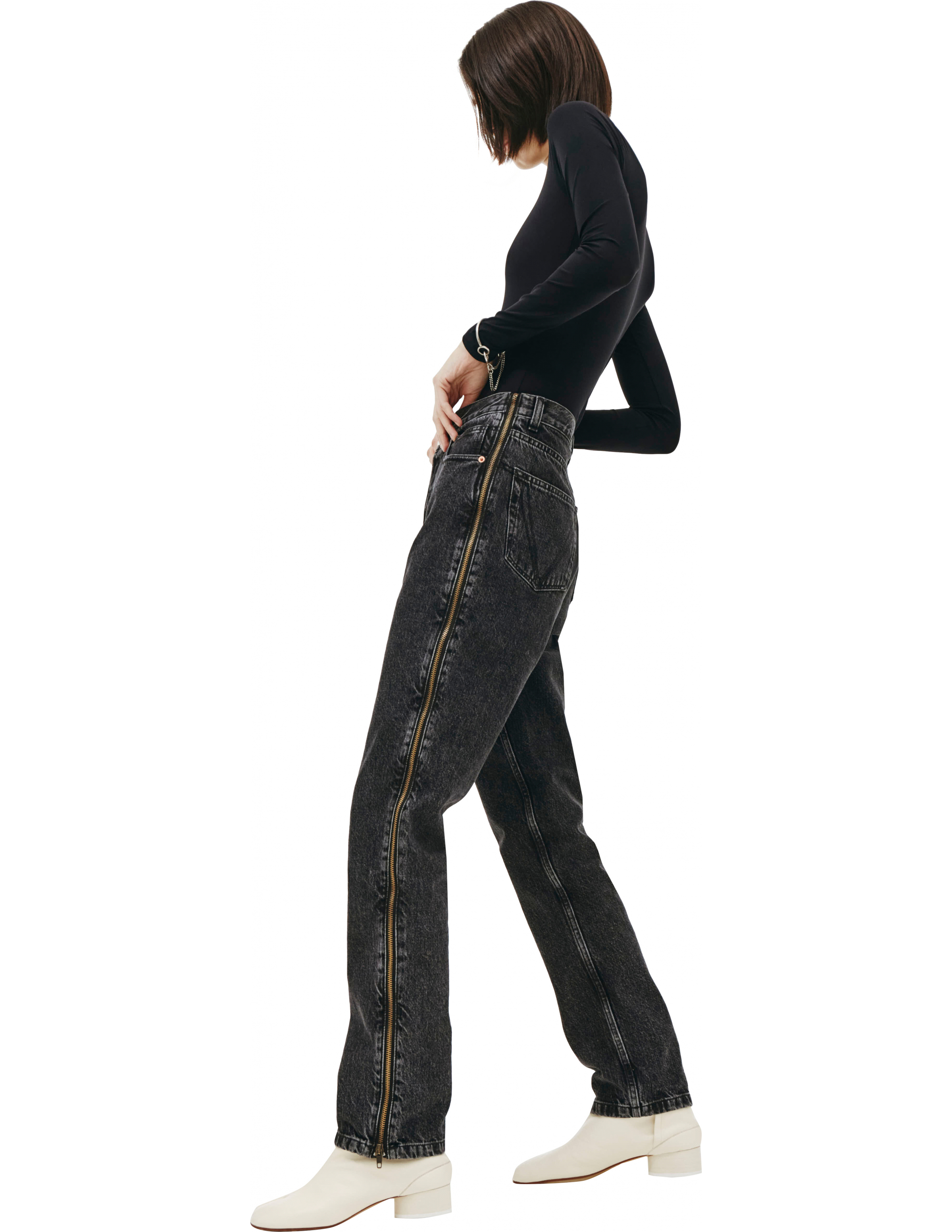 Черные джинсы с молниями по бокам - Vetements SS20PA332/blk Фото 3