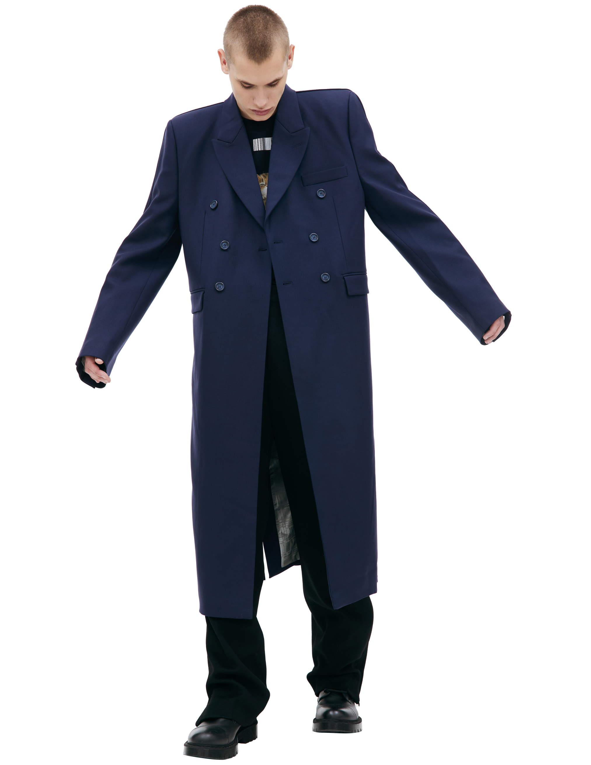 Двубортное пальто из шерсти VTMNTS VL18CO620N/5016, размер M;L;XL