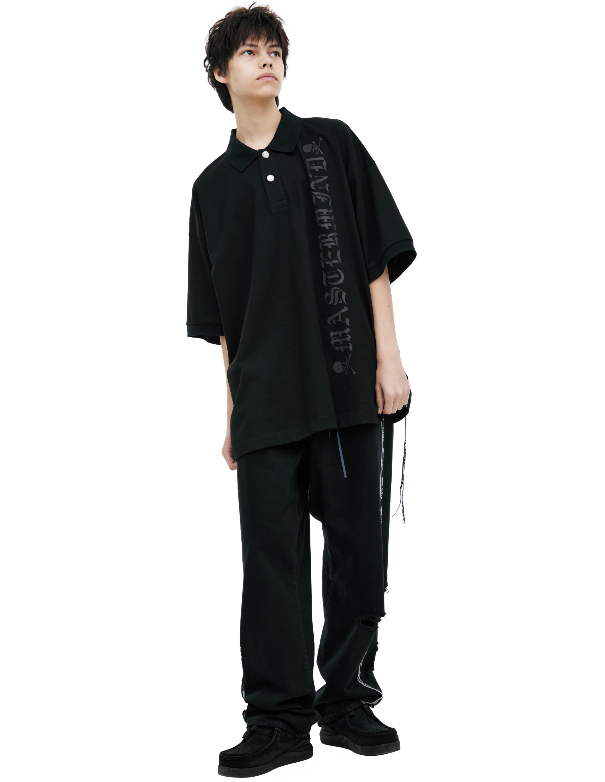 Черное поло с логотипом