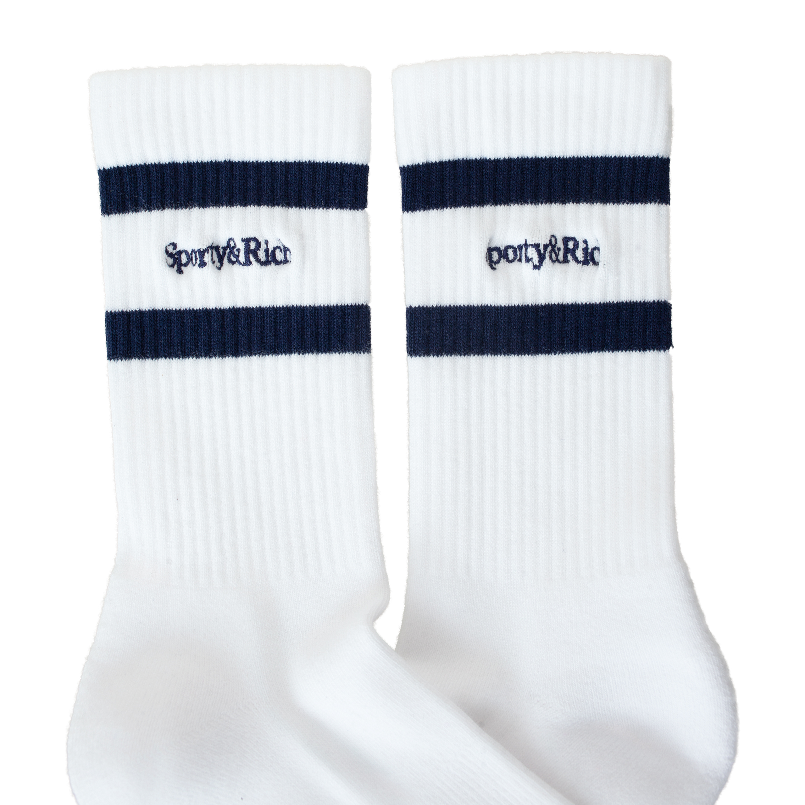 Белые носки с вышивкой логотипа SPORTY & RICH SO922WH, размер One Size - фото 3