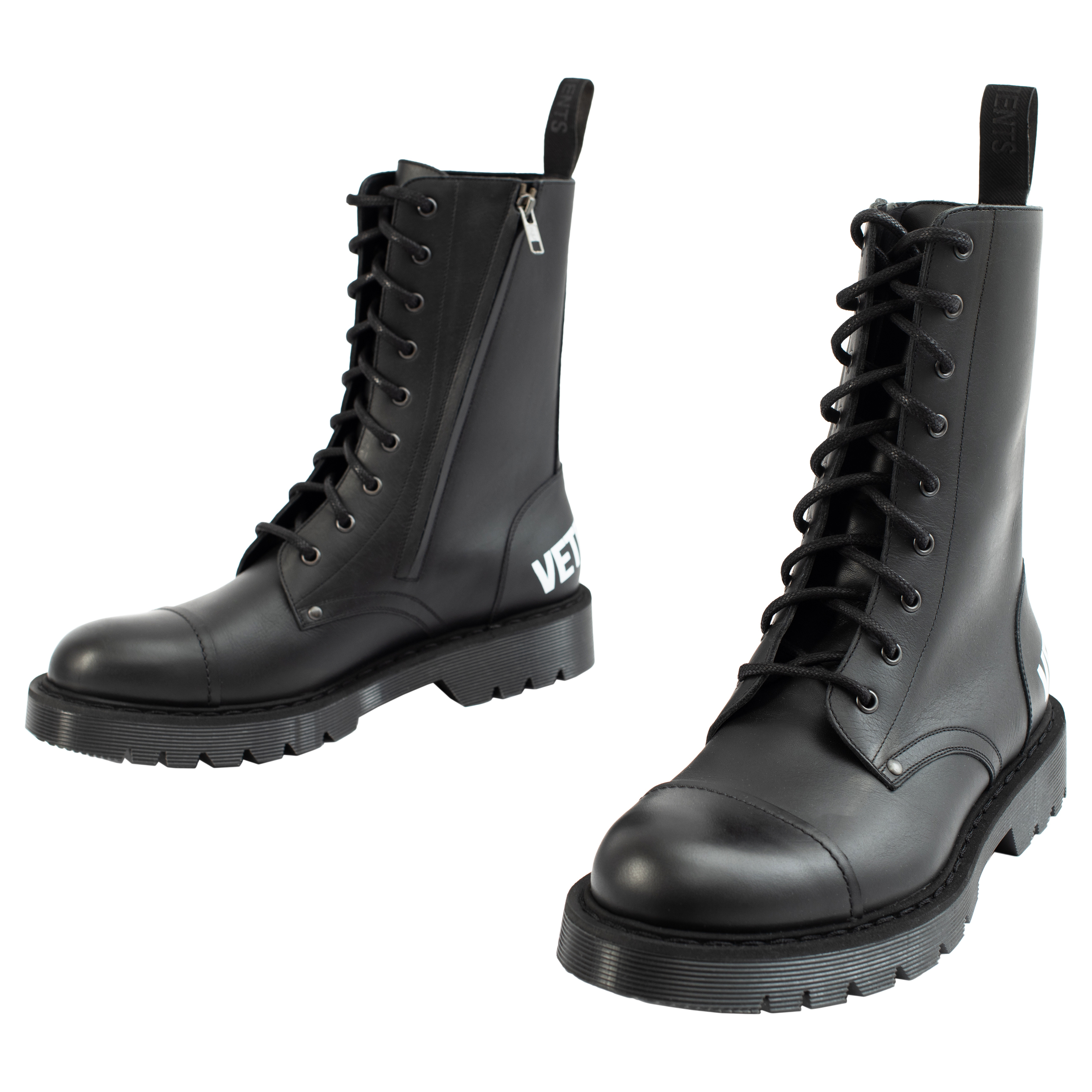 Черные ботинки на шнуровке с логотипом Vetements UA52BO200B/2414, размер 45;43;42;41;40;39 UA52BO200B/2414 - фото 3