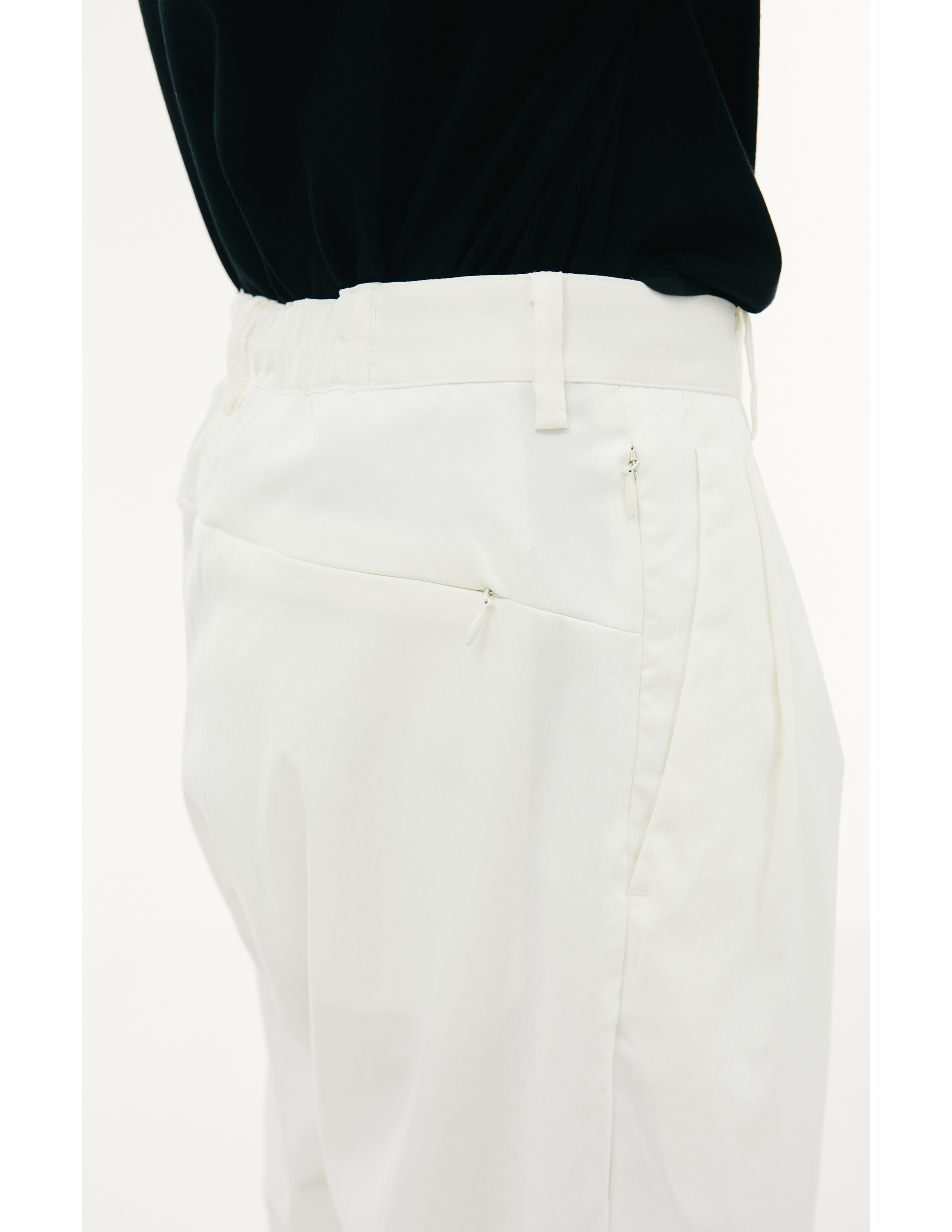 Белые брюки с защипами KIMMY SS23-11/OFF WHITE, размер M;L SS23-11/OFF WHITE - фото 4