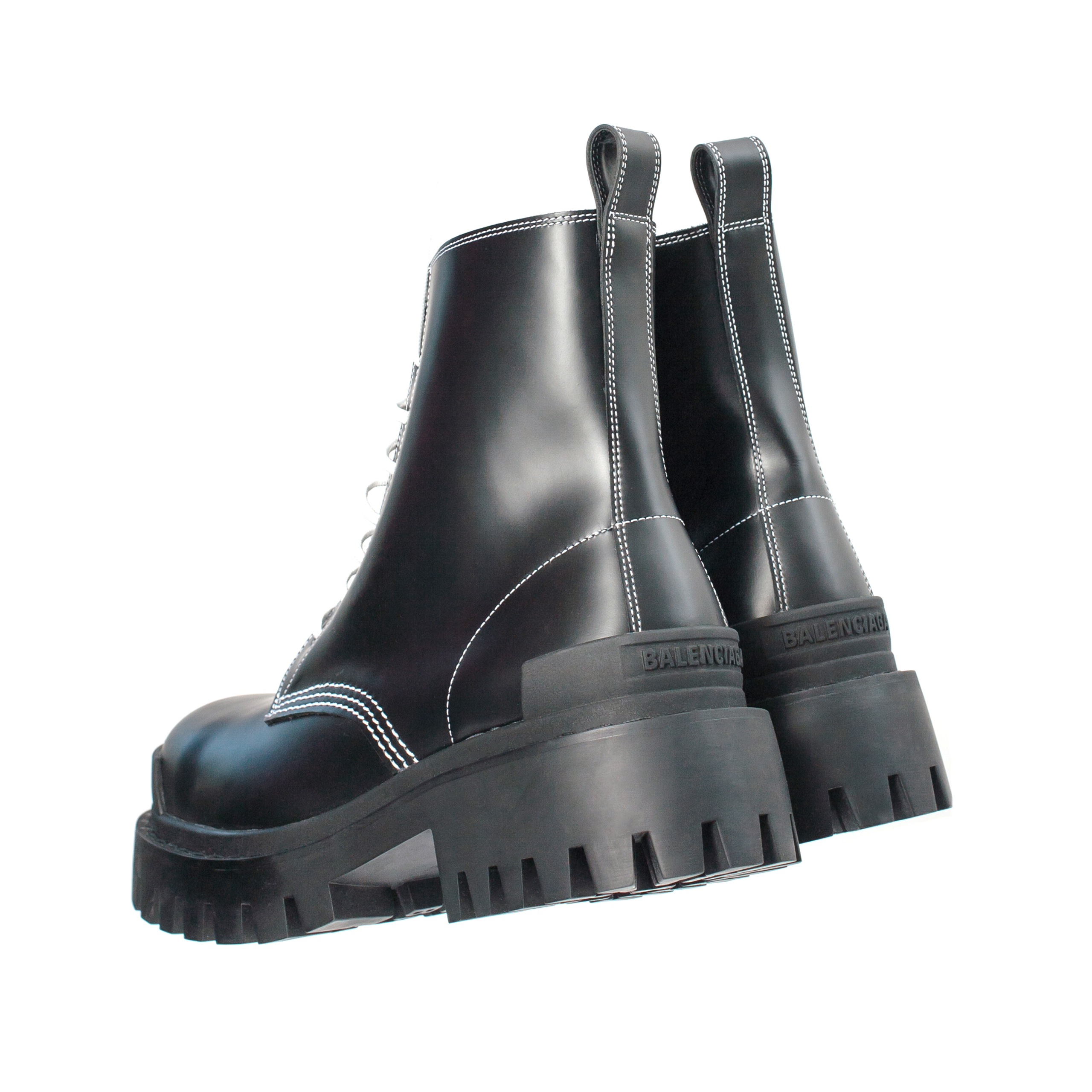 Кожаные ботинки Strike с белыми шнурками Balenciaga 590974/WA964/1070, размер 41 590974/WA964/1070 - фото 3
