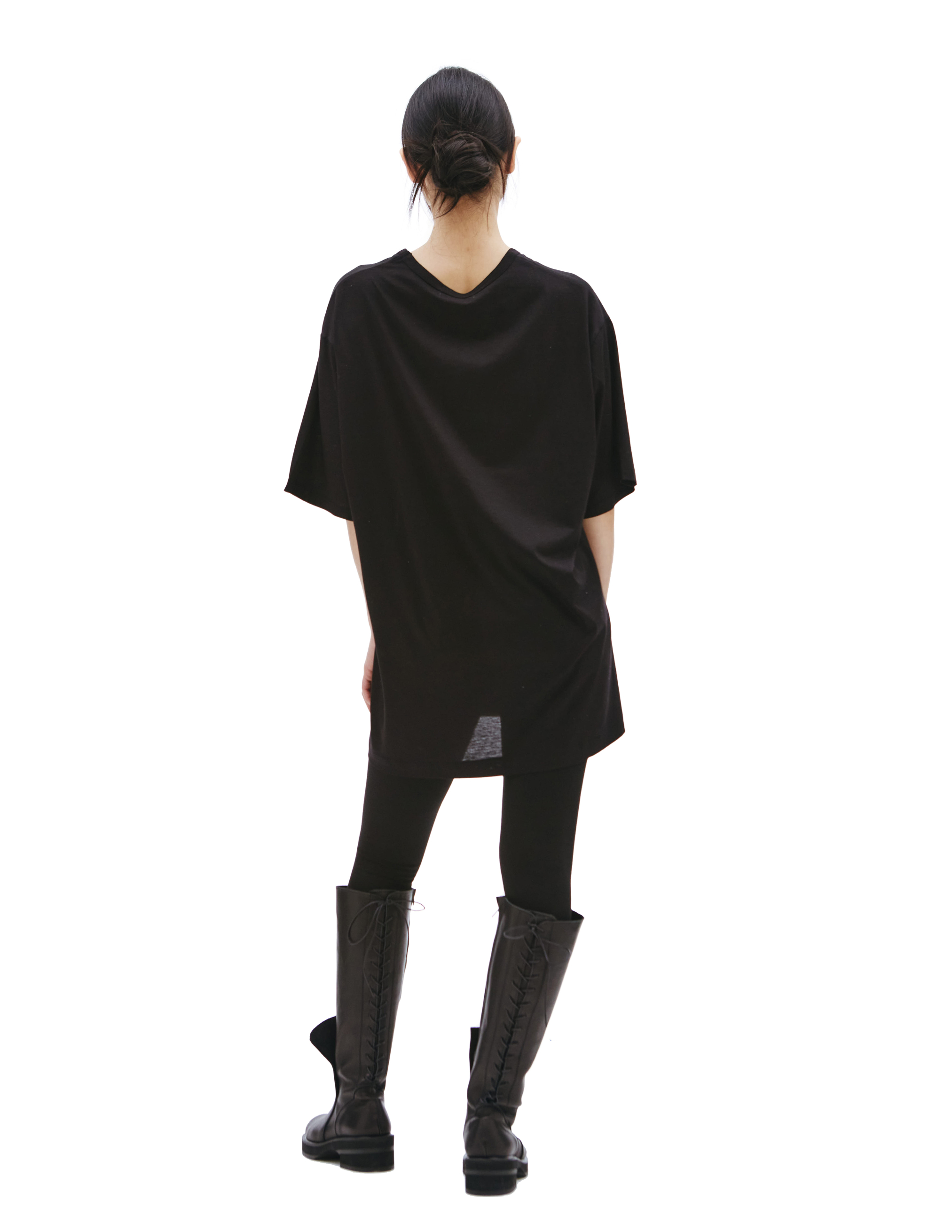 Черная футболка с эскизным принтом Yohji Yamamoto HG-T69-272-1, размер 3 - фото 3