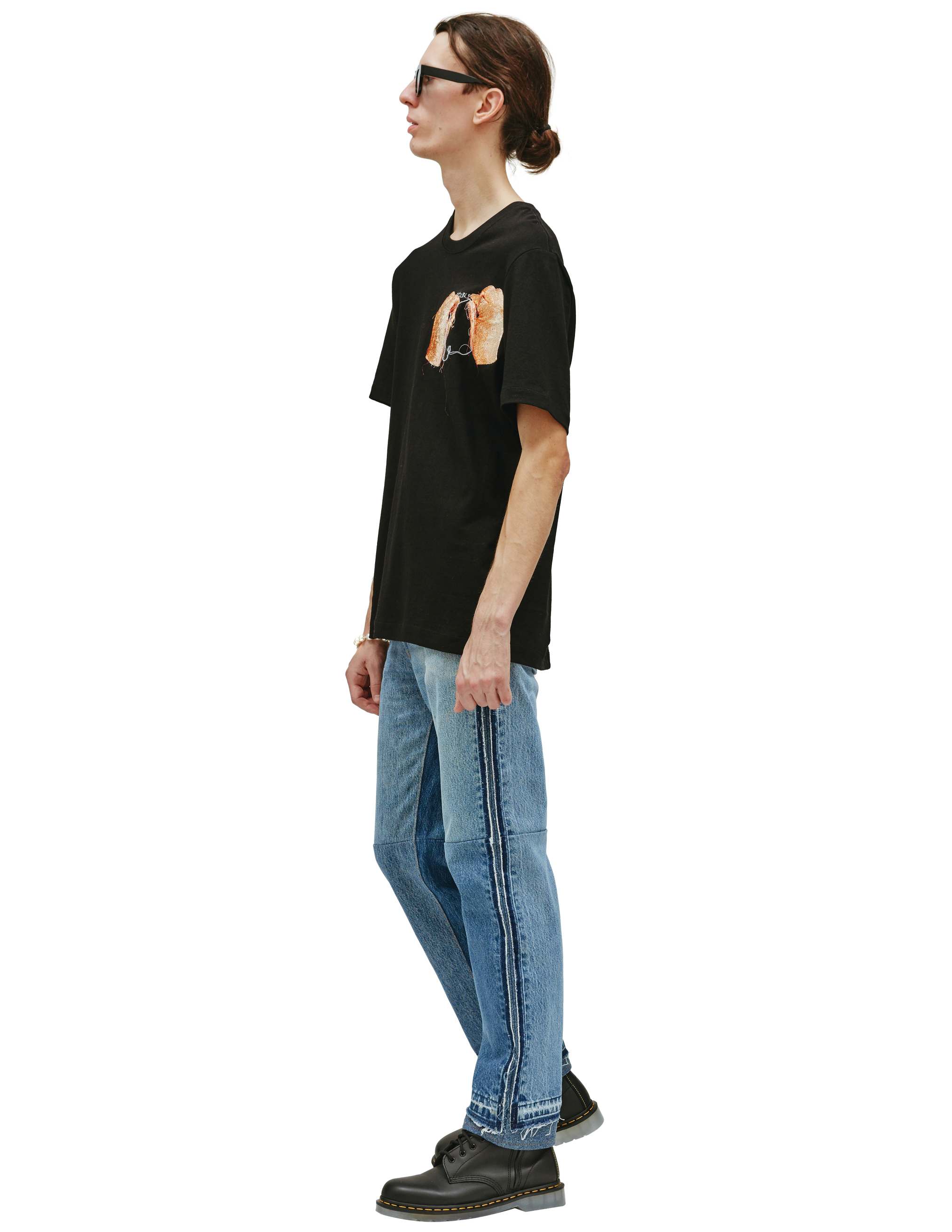 Хлопковая футболка с вышивкой Doublet 22AW33CS237/BLACK, размер M;L 22AW33CS237/BLACK - фото 2