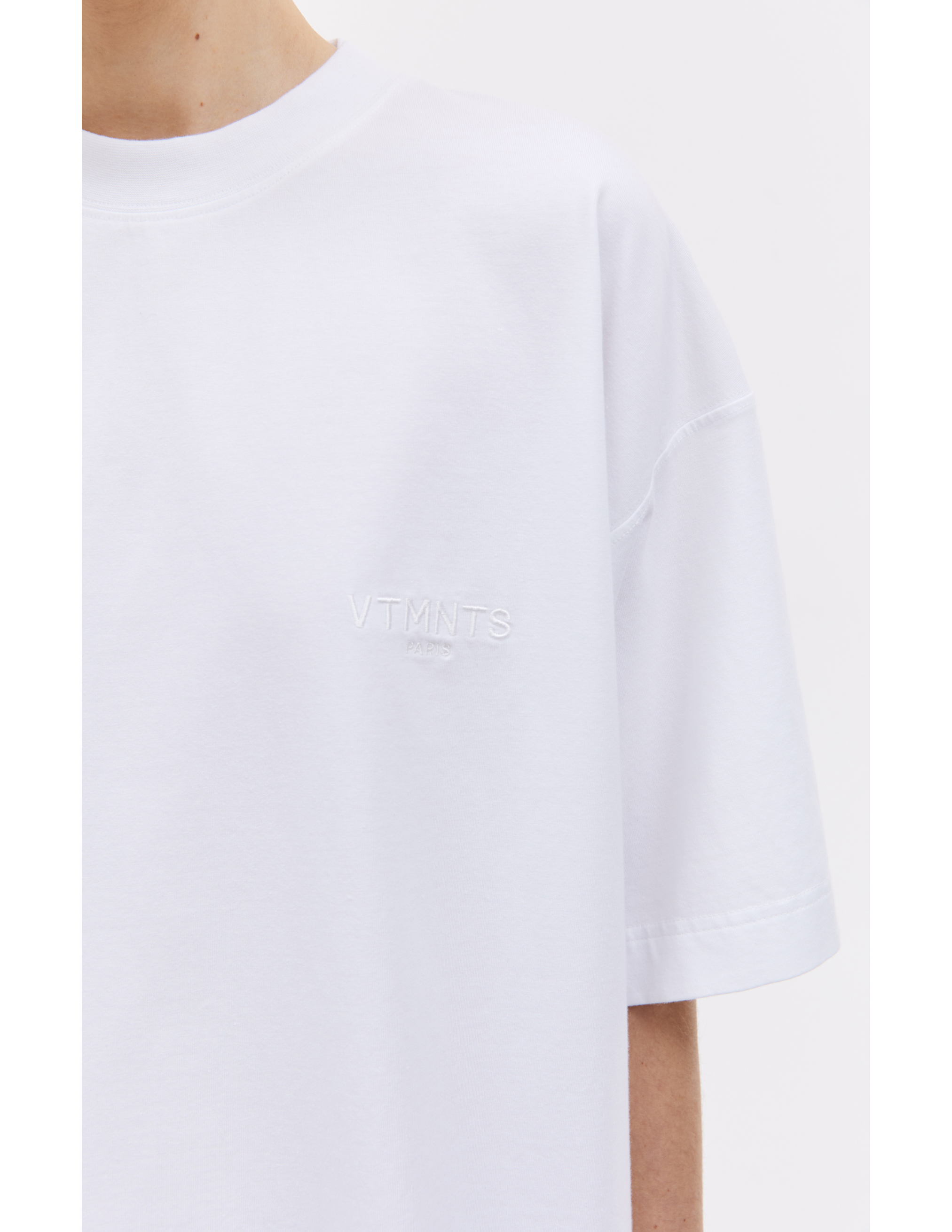 Белая футболка с вышивкой логотипа VTMNTS VL20TR240W/1610, размер L;XL VL20TR240W/1610 - фото 4