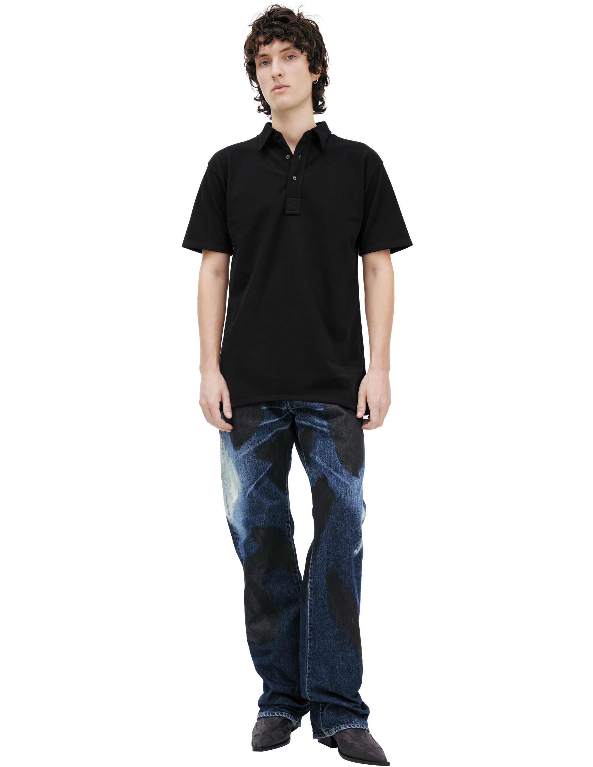 Черное поло со стежками 49500₽