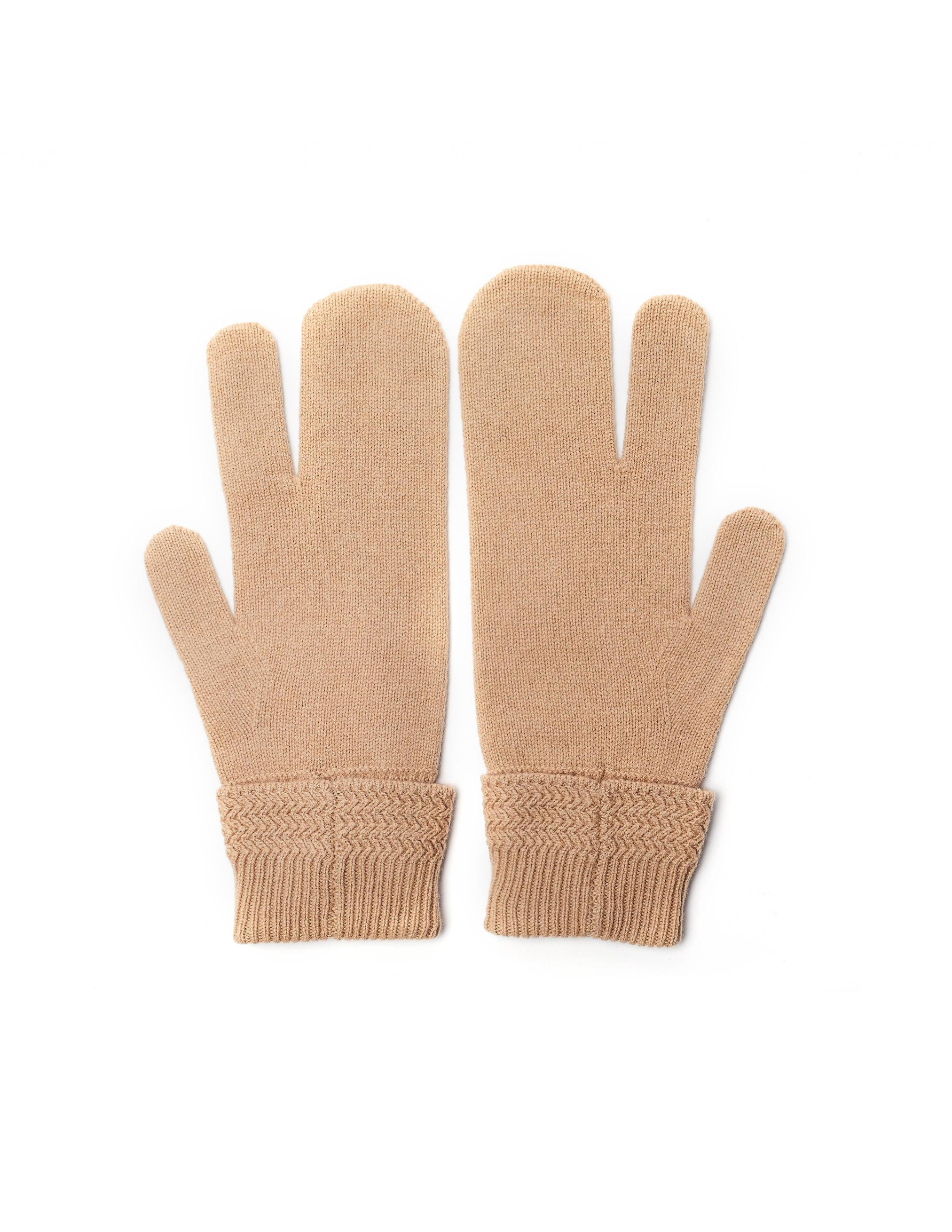 Бежевые перчатки из шерсти и кашемира Maison Margiela S50TS0007/S16825/cml, размер M;L S50TS0007/S16825/cml - фото 3