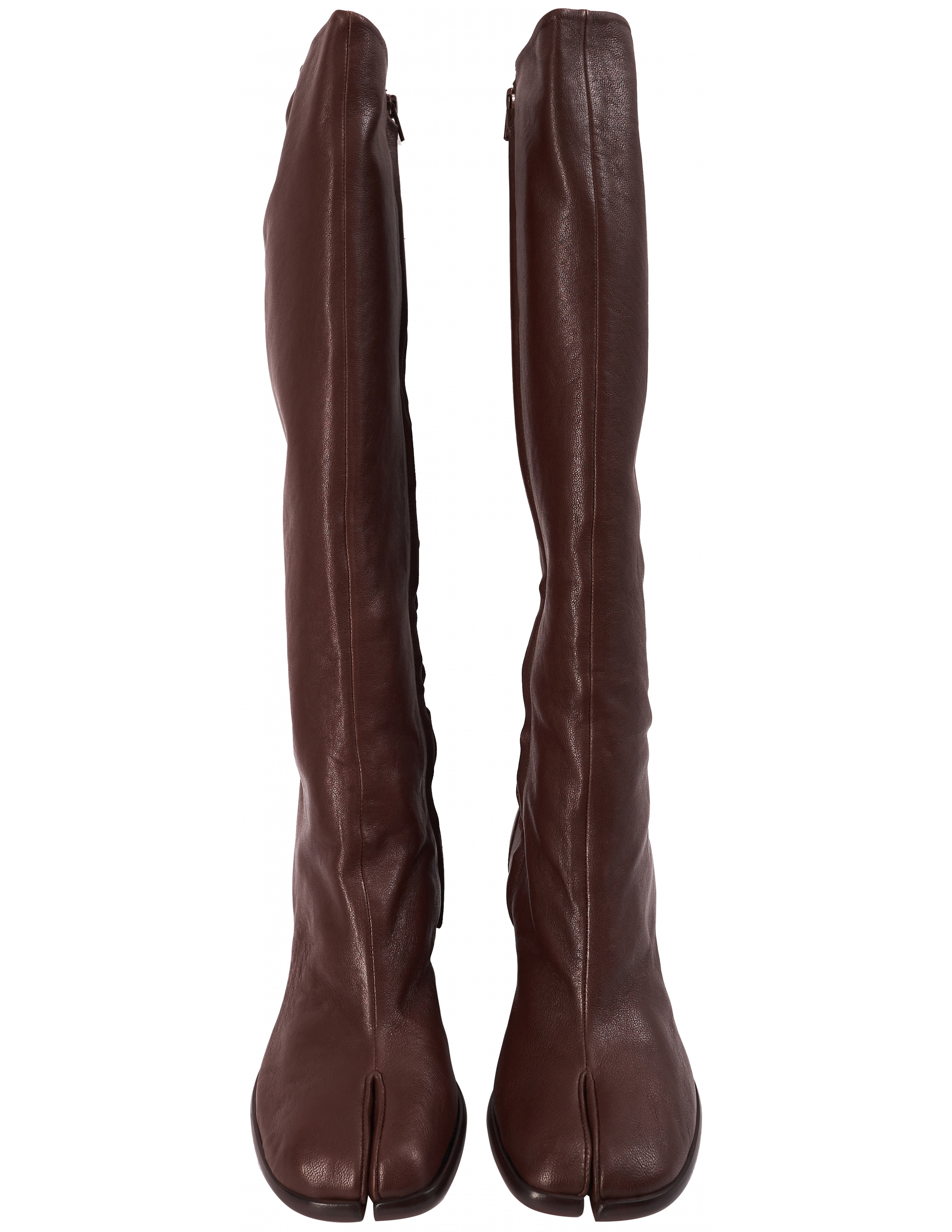 Бордовые кожаные сапоги Tabi - Maison Margiela  S34WW0057/P3753/T2148 Фото 3