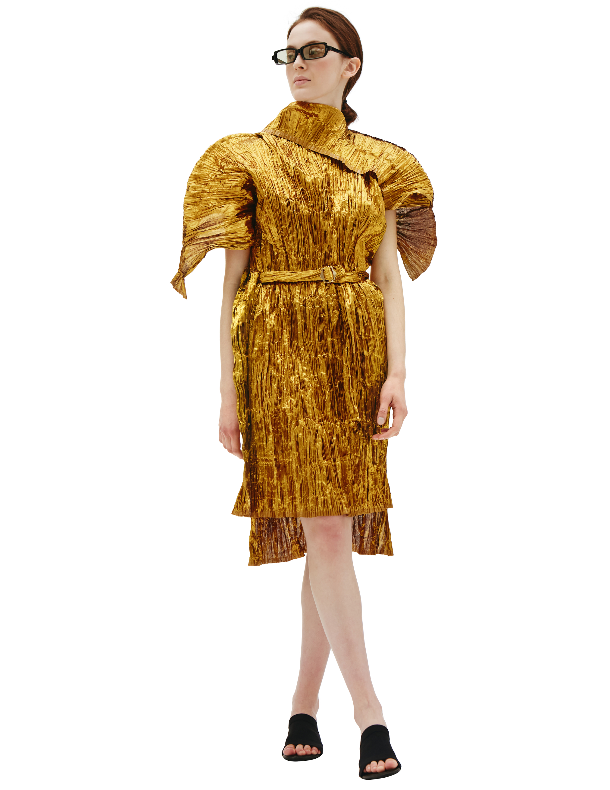 Асимметричное платье с поясом Junya Watanabe JI-O067-051-1, размер S