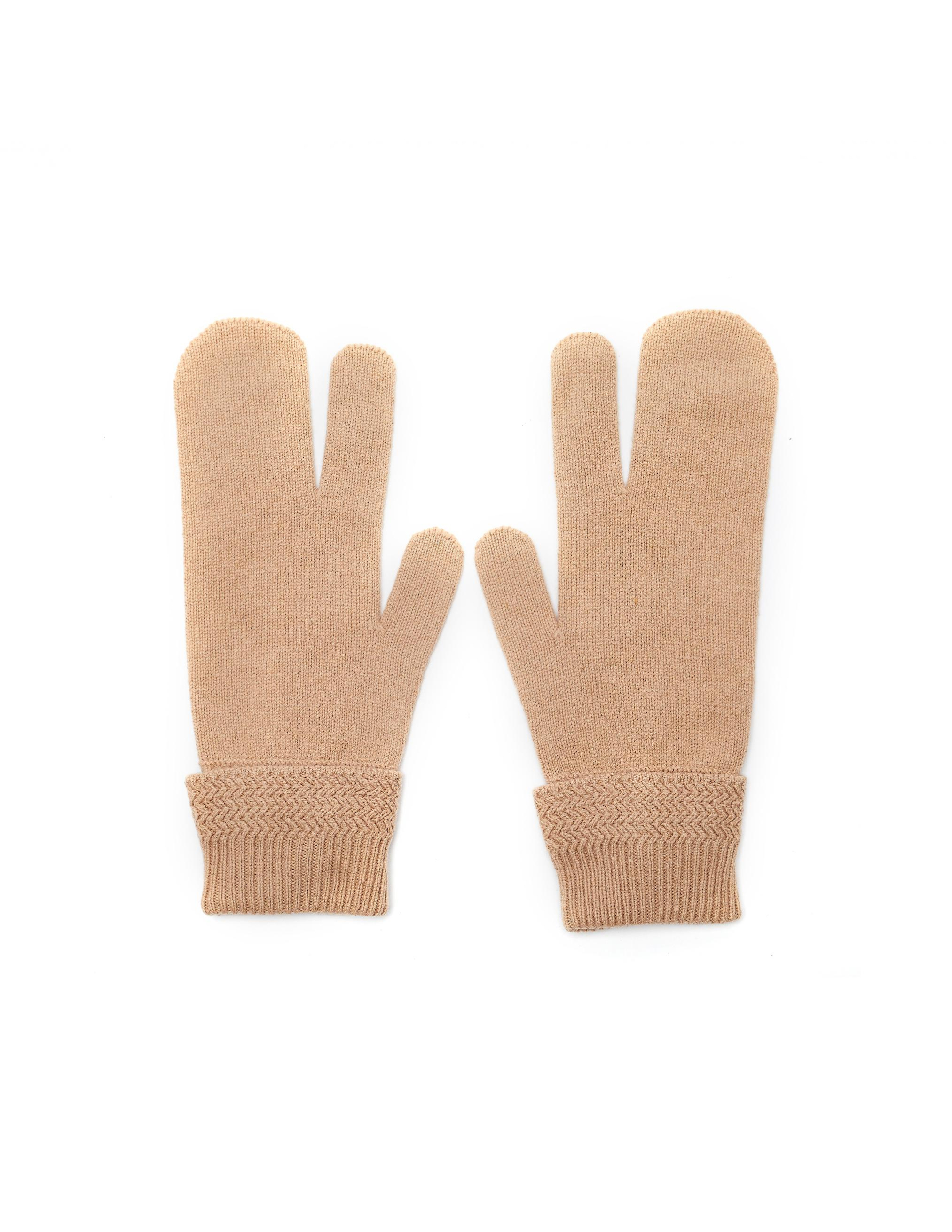 Бежевые перчатки из шерсти и кашемира Maison Margiela S50TS0007/S16825/cml, размер M;L S50TS0007/S16825/cml - фото 2
