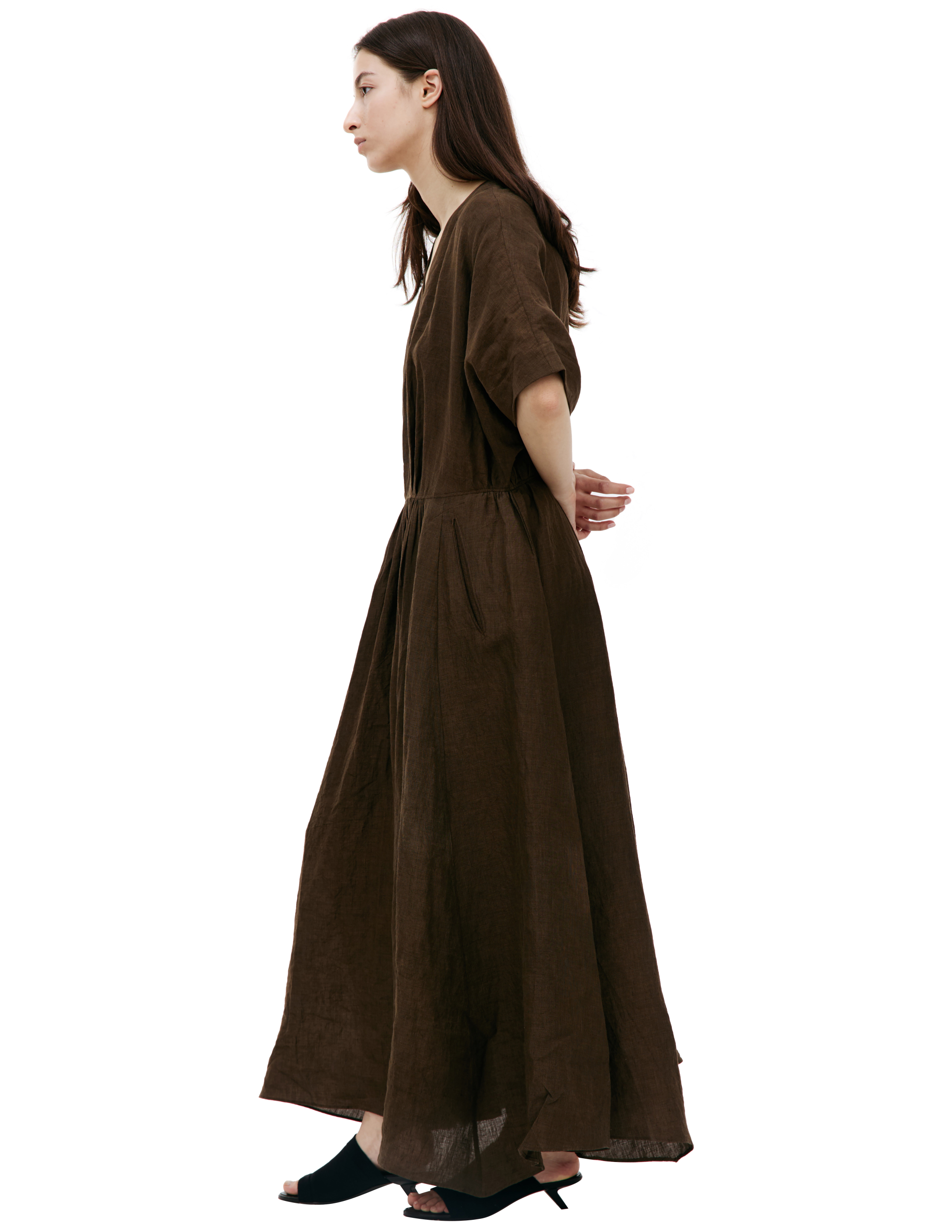 Льняное платье миди с защипами Ziggy Chen 0W2410610, размер 36;38 - фото 2
