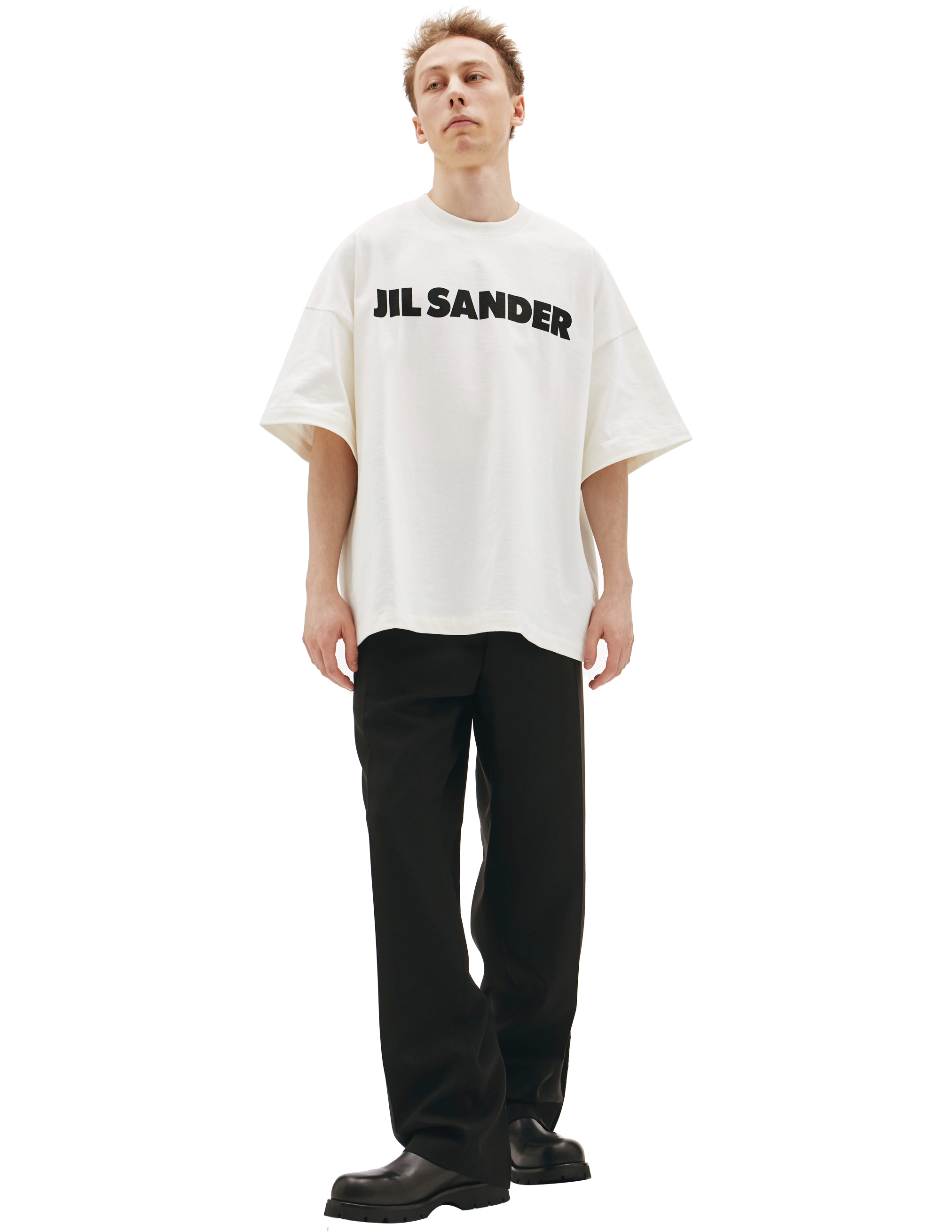 Оверсайз футболка с логотипом Jil Sander JSMU707045/MU248708/102, размер XXL;XS;XL;S;M;L