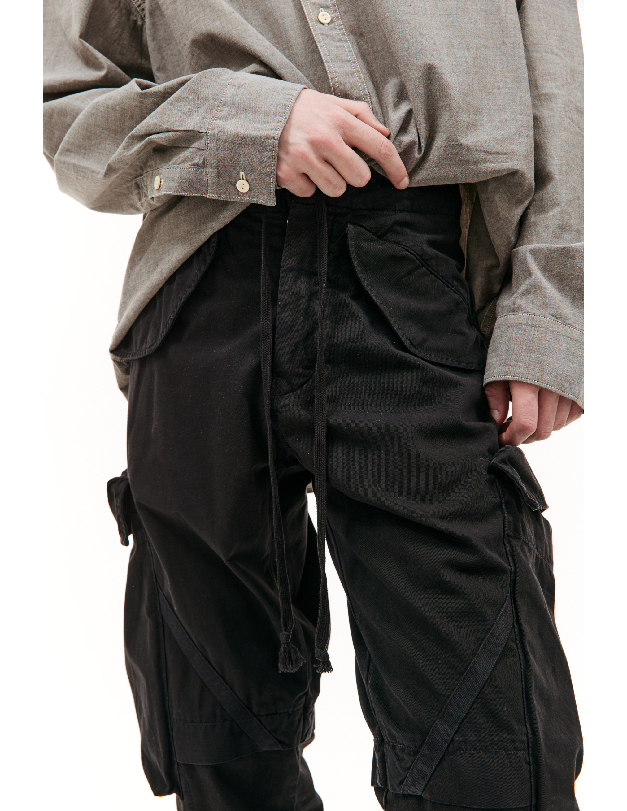 Черные брюки карго Greg Lauren GM221, размер 4;5 - фото 4