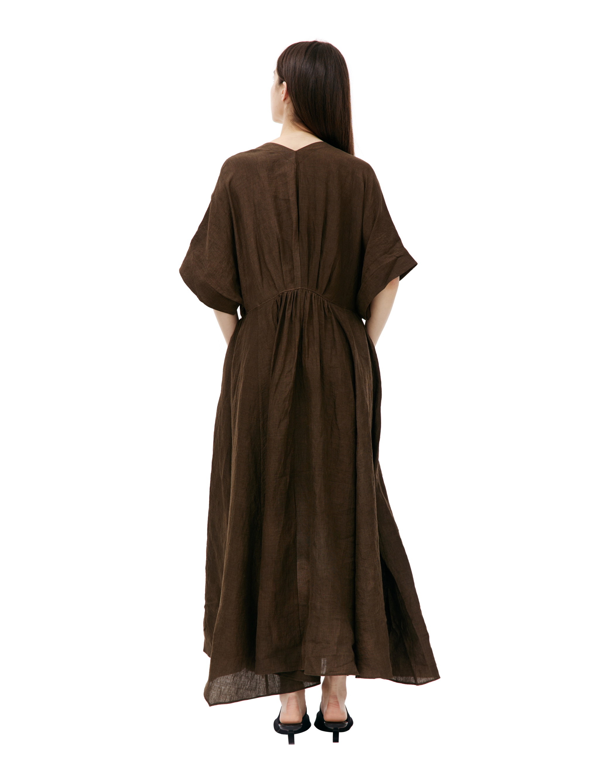 Льняное платье миди с защипами Ziggy Chen 0W2410610, размер 36;38 - фото 4