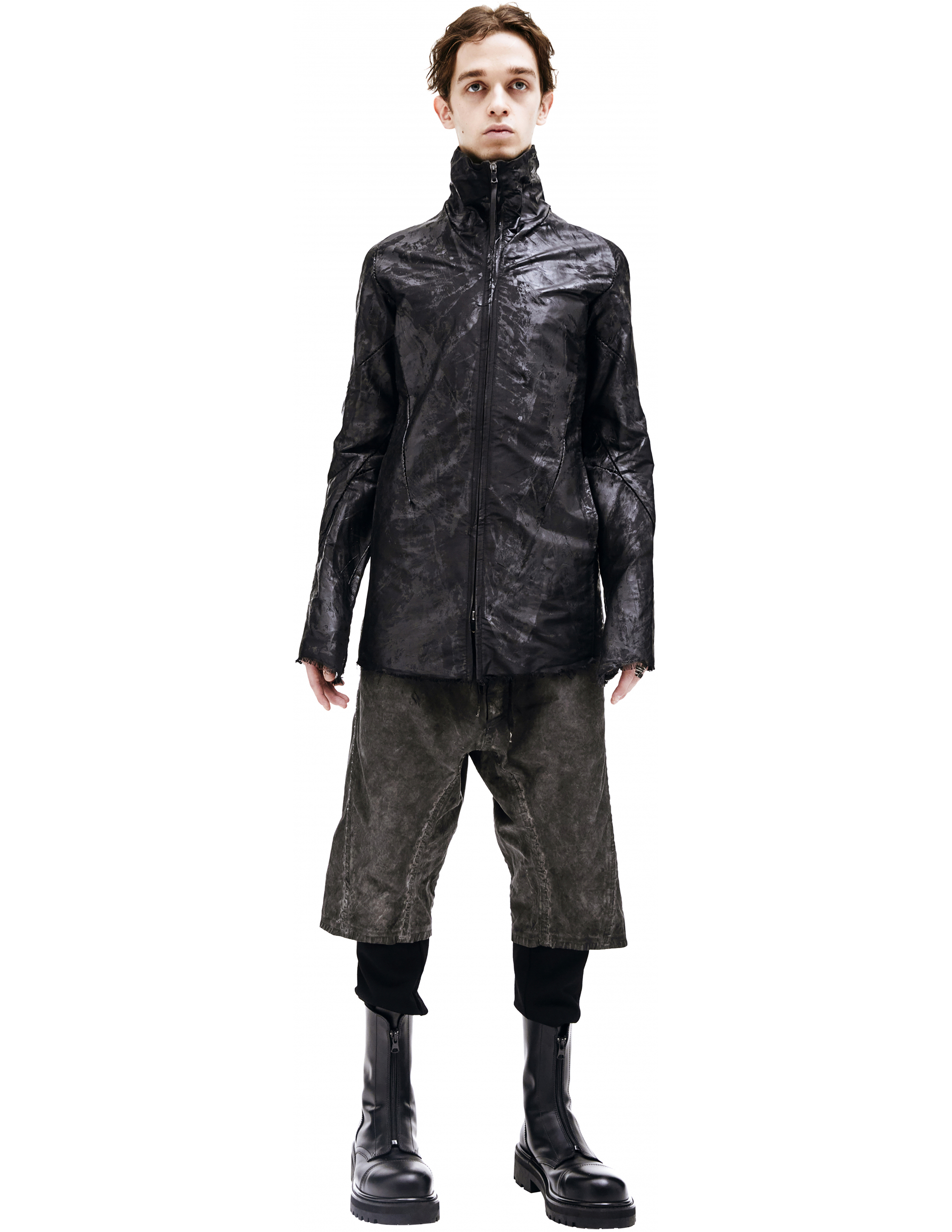 Черная куртка из шелка c напылением - Leon Emanuel Blanck FP-M-SJ-01/blk