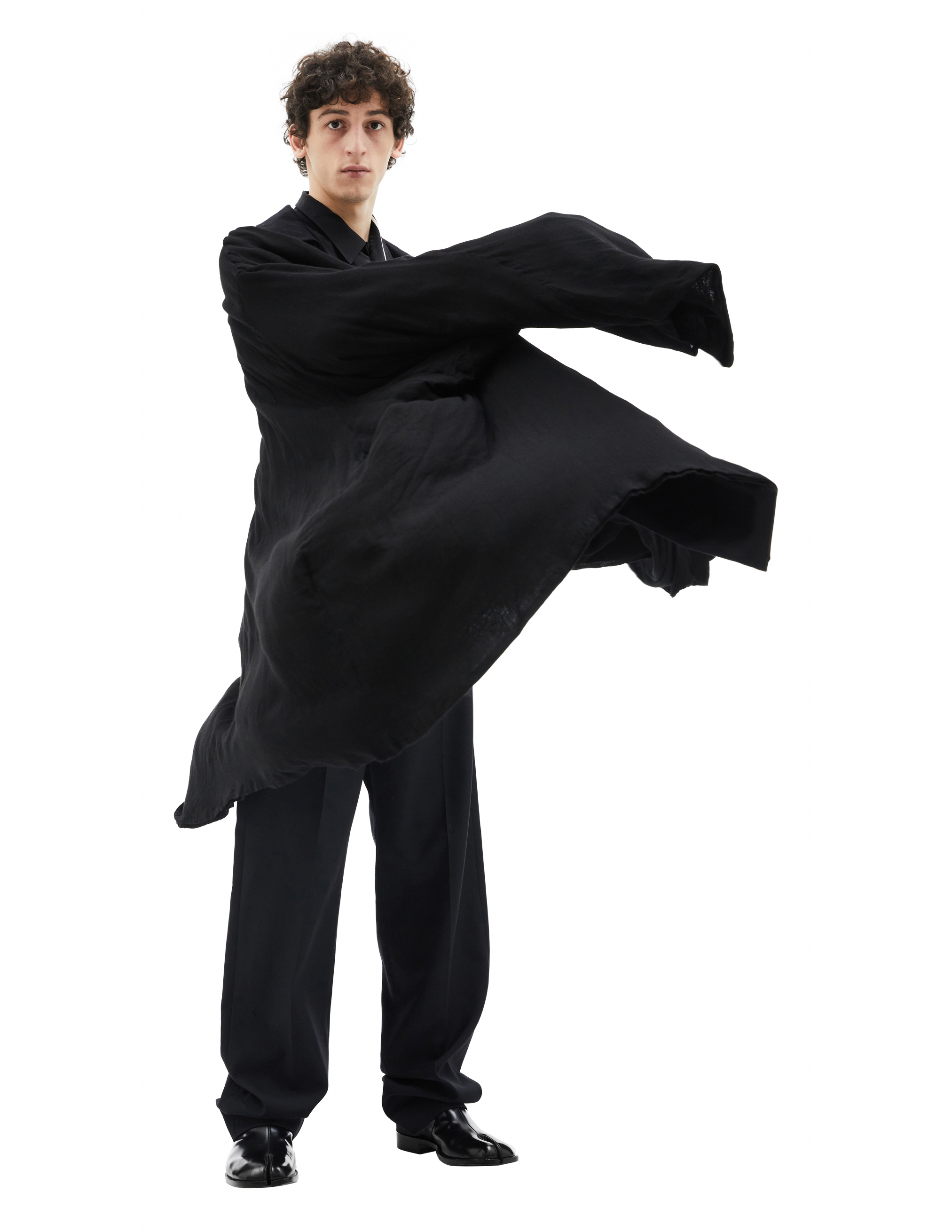Пальто с объемными рукавами - Yohji Yamamoto FX-C09-202-1 Фото 3