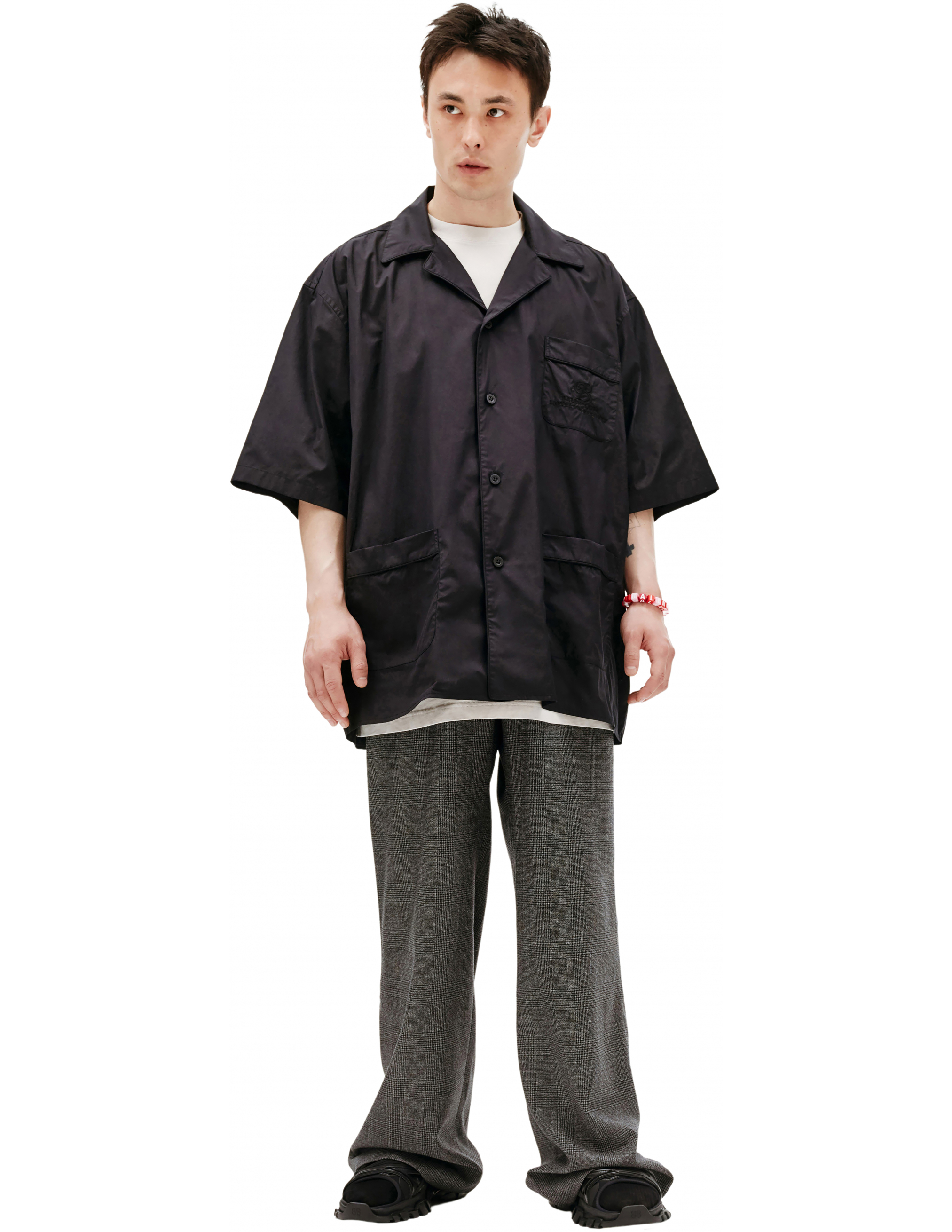 Черная рубашка oversize - Balenciaga 658845/TEM16/1000