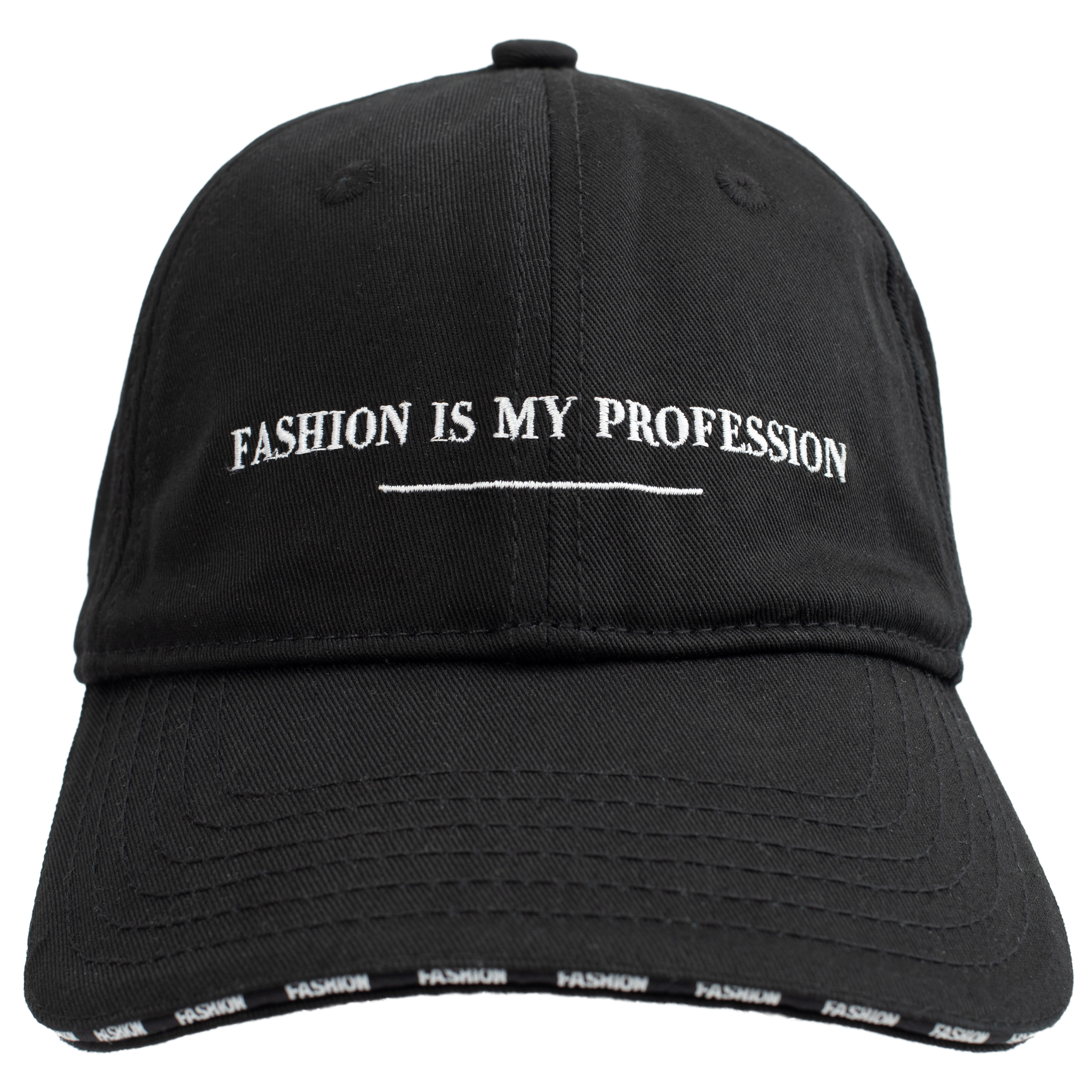 Черная кепка с вышивкой Fashion is my Profession Vetements UA52CA300B/1052, размер One Size
