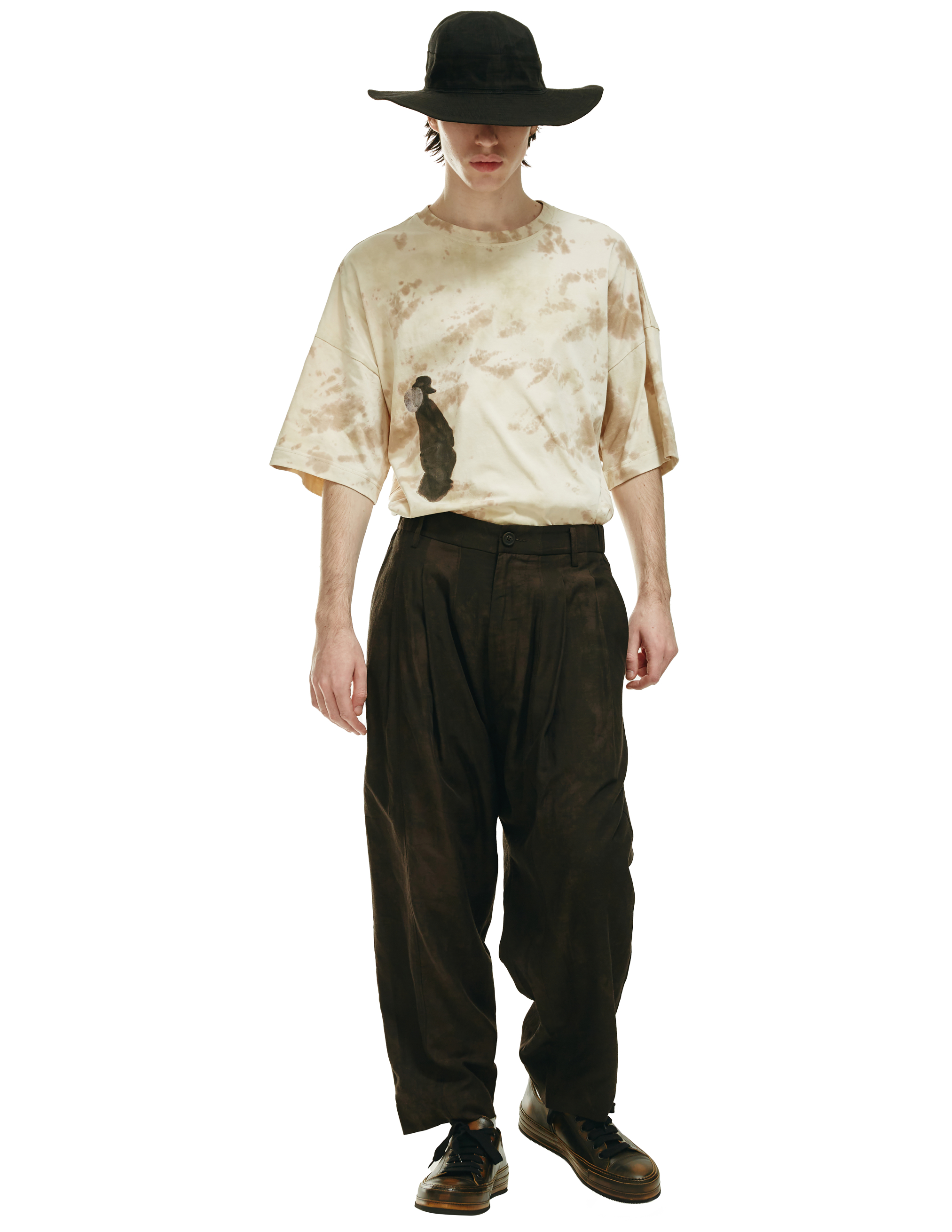 Укороченные брюки с защипами Ziggy Chen 0M2220505, размер 52;50;48