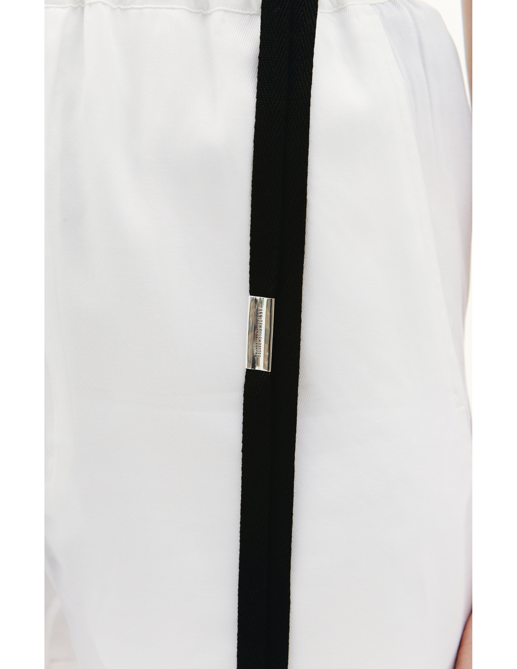 Белые шорты Angela с контрастными лентами Ann Demeulemeester 2201-W-TR52-135-001, размер 36;38 - фото 4