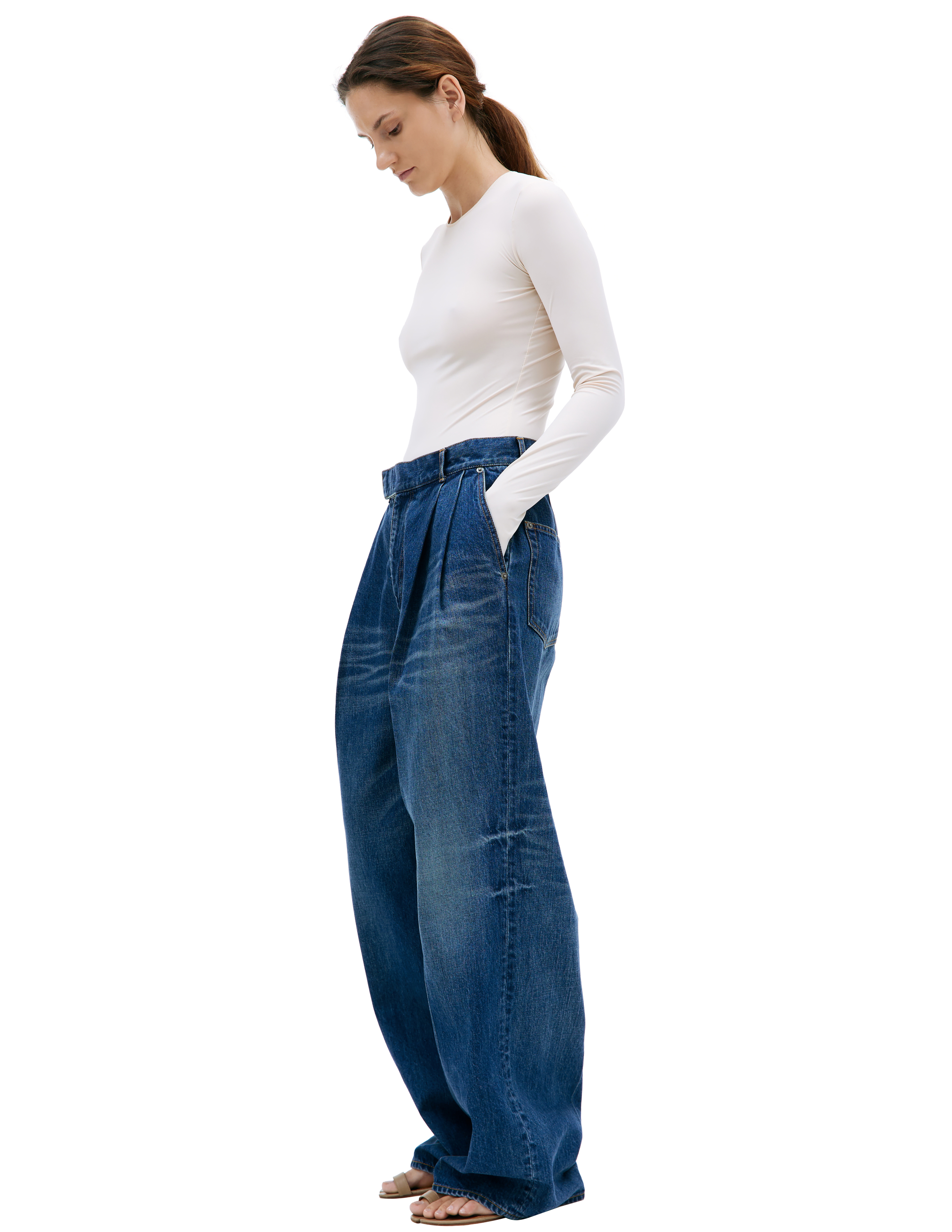Широкие джинсы с защипами Undercover UC1C1504-2/INDIGO, размер 3 UC1C1504-2/INDIGO - фото 2