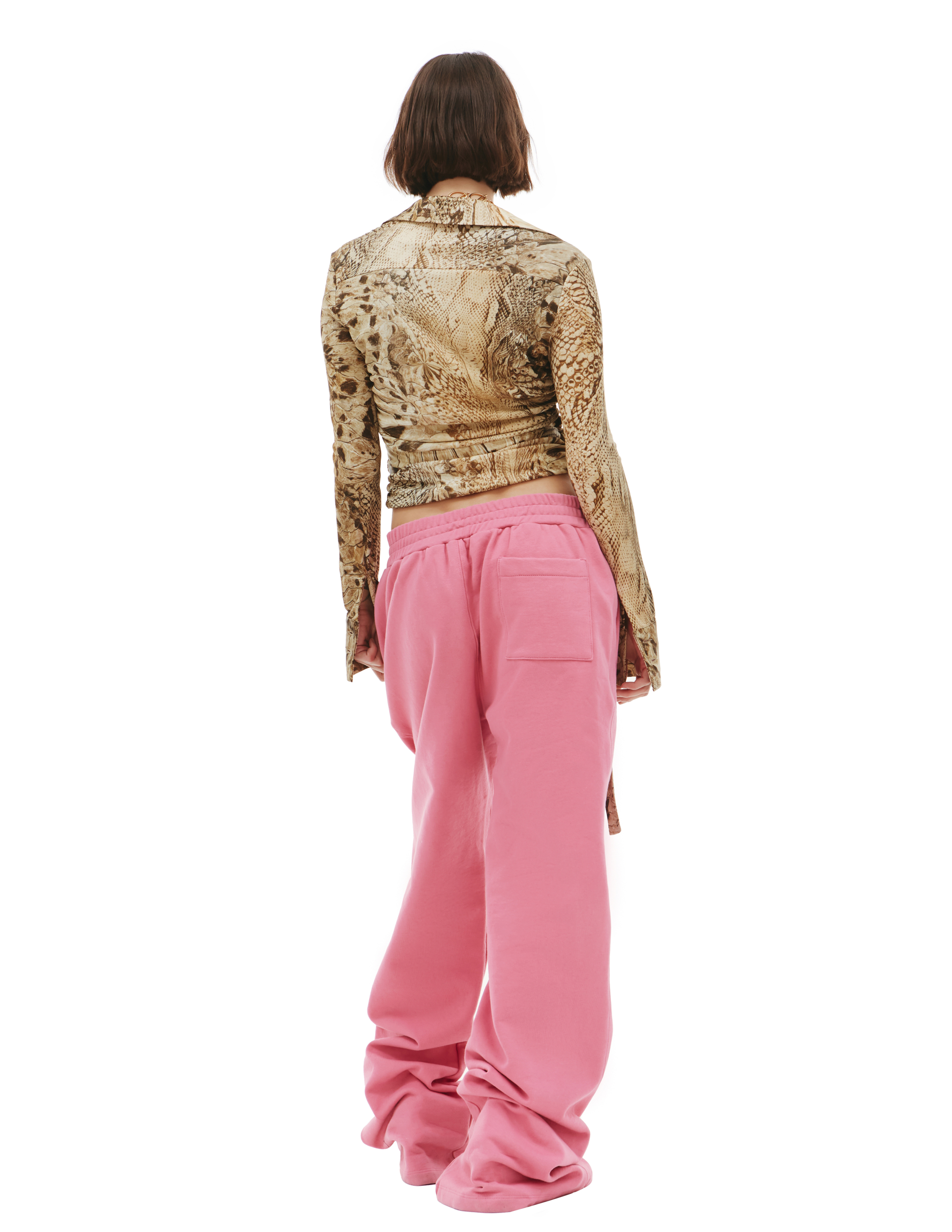 Спортивные брюки с вышитым логотипом Blumarine 24/2/2F010A/pink, размер L 24/2/2F010A/pink - фото 3