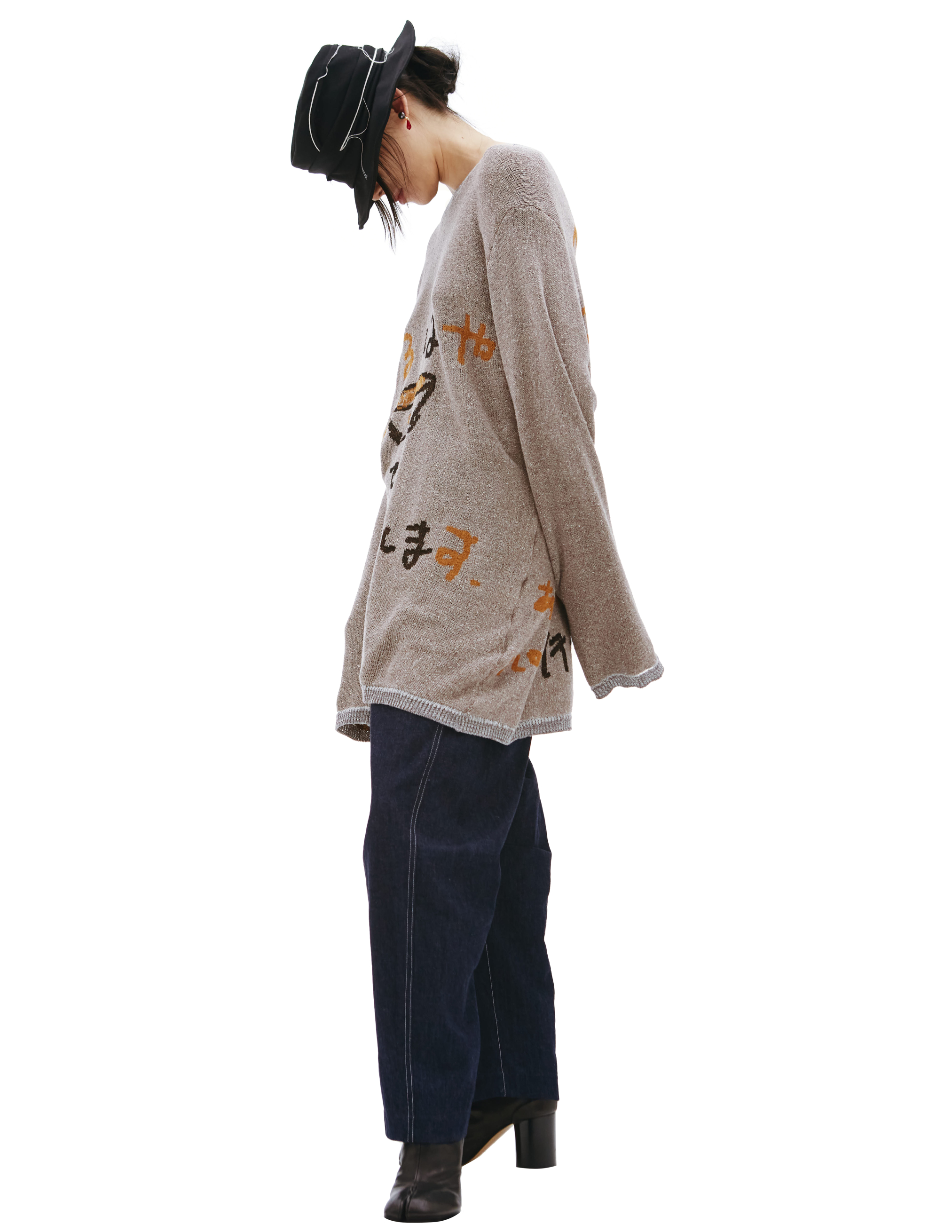 Вязаный свитер с принтом Yohji Yamamoto HG-K10-370, размер 3 - фото 2