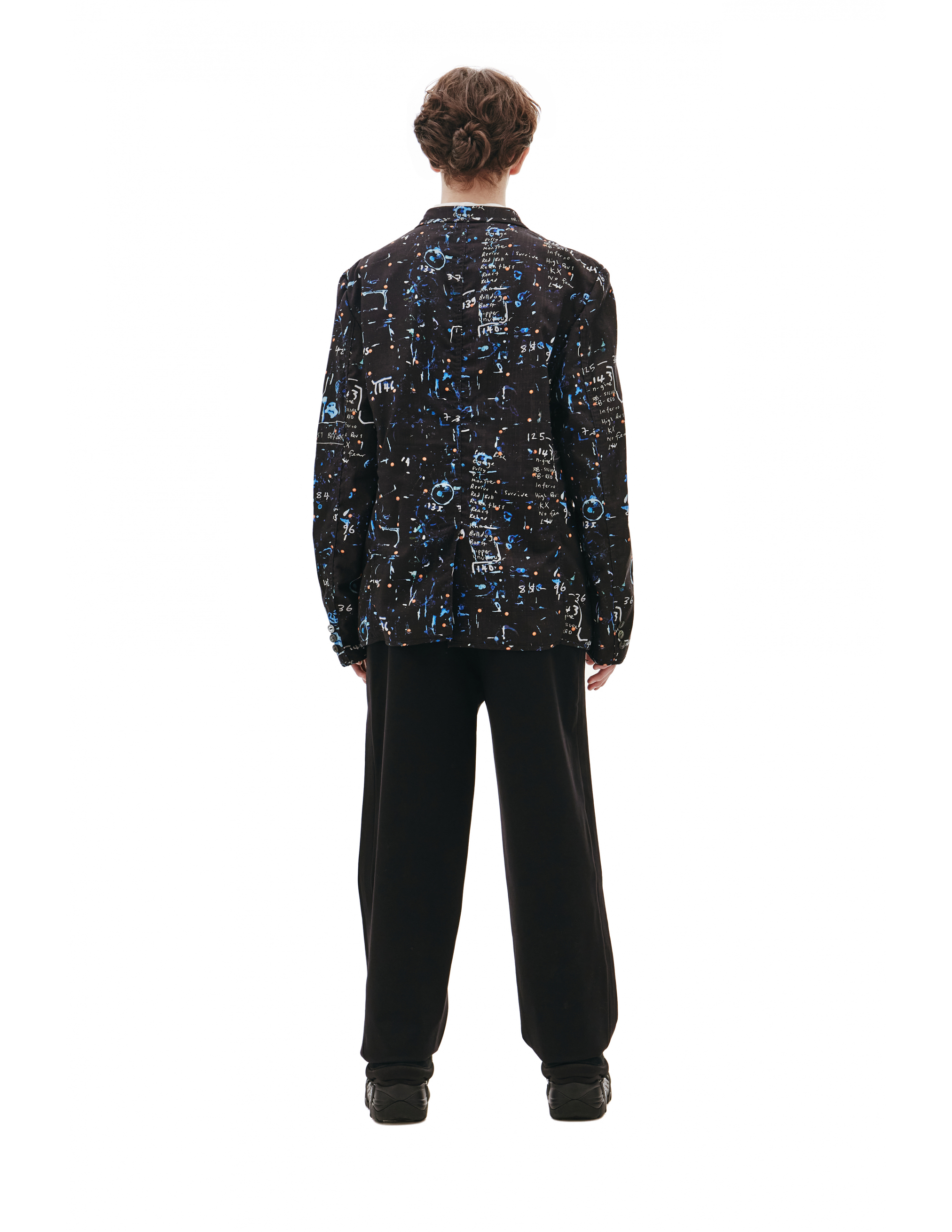 Черный пиджак из шерсти Junya Watanabe WG-J004-051-1, размер XL;L - фото 3