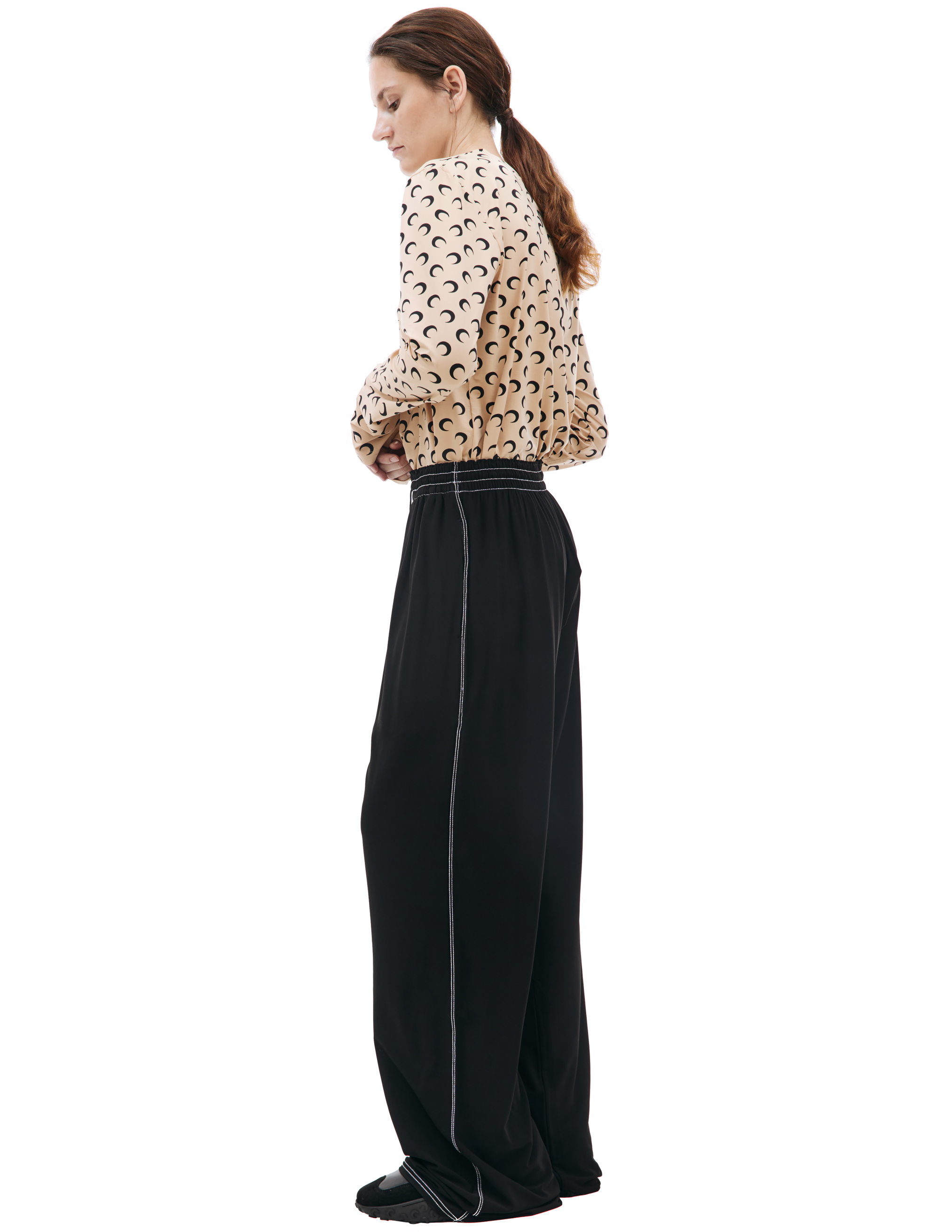Прямые брюки с контрастной строчкой MARINE SERRE MPA033/CJER0022/BK99, размер S;M;L;XL MPA033/CJER0022/BK99 - фото 2