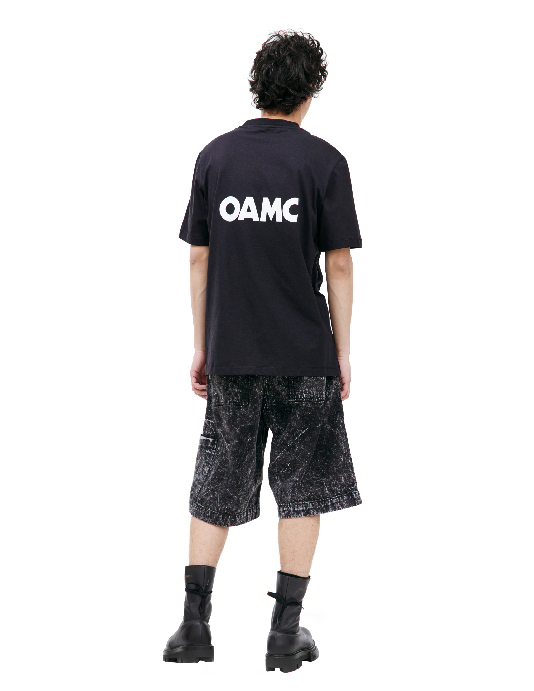 Черная футболка с принтом INTROVERT OAMC 24E28OAJ17/COT00914/001, размер M;XXL 24E28OAJ17/COT00914/001 - фото 3