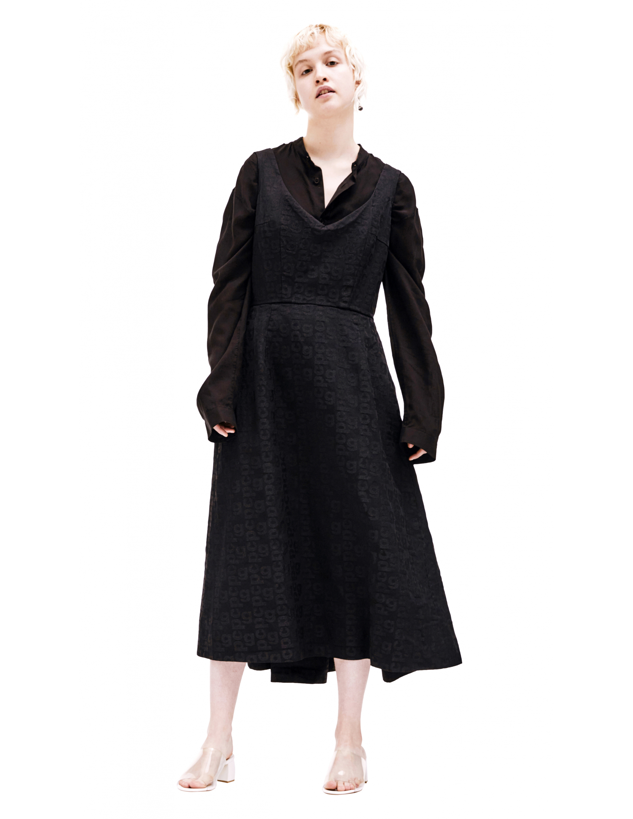 Черное платье с блестящим логотипом - Comme des Garcons GE-O021-051-1 Фото 3