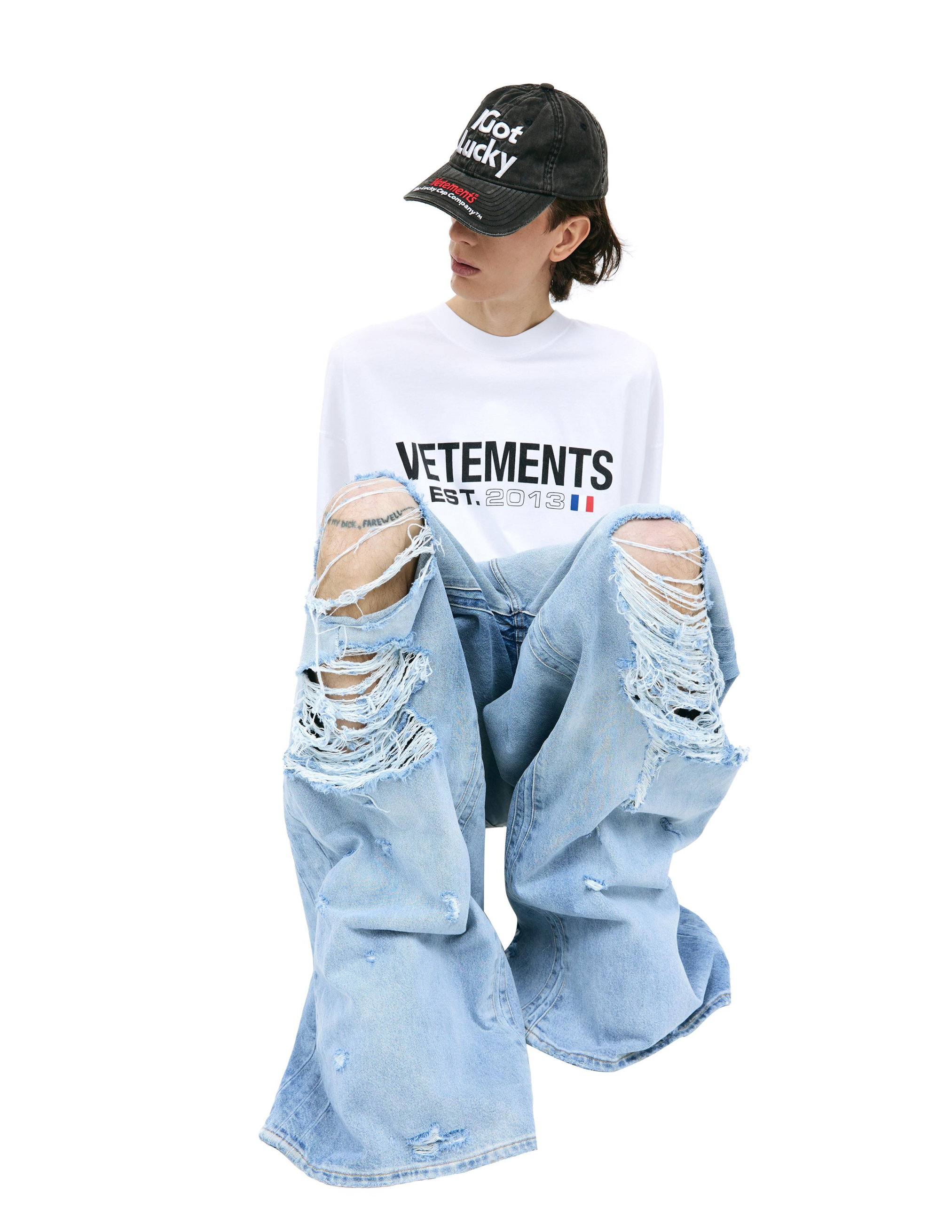 Широкие раваные джинсы VETEMENTS UE54PA240N/2801, размер 32 UE54PA240N/2801 - фото 5