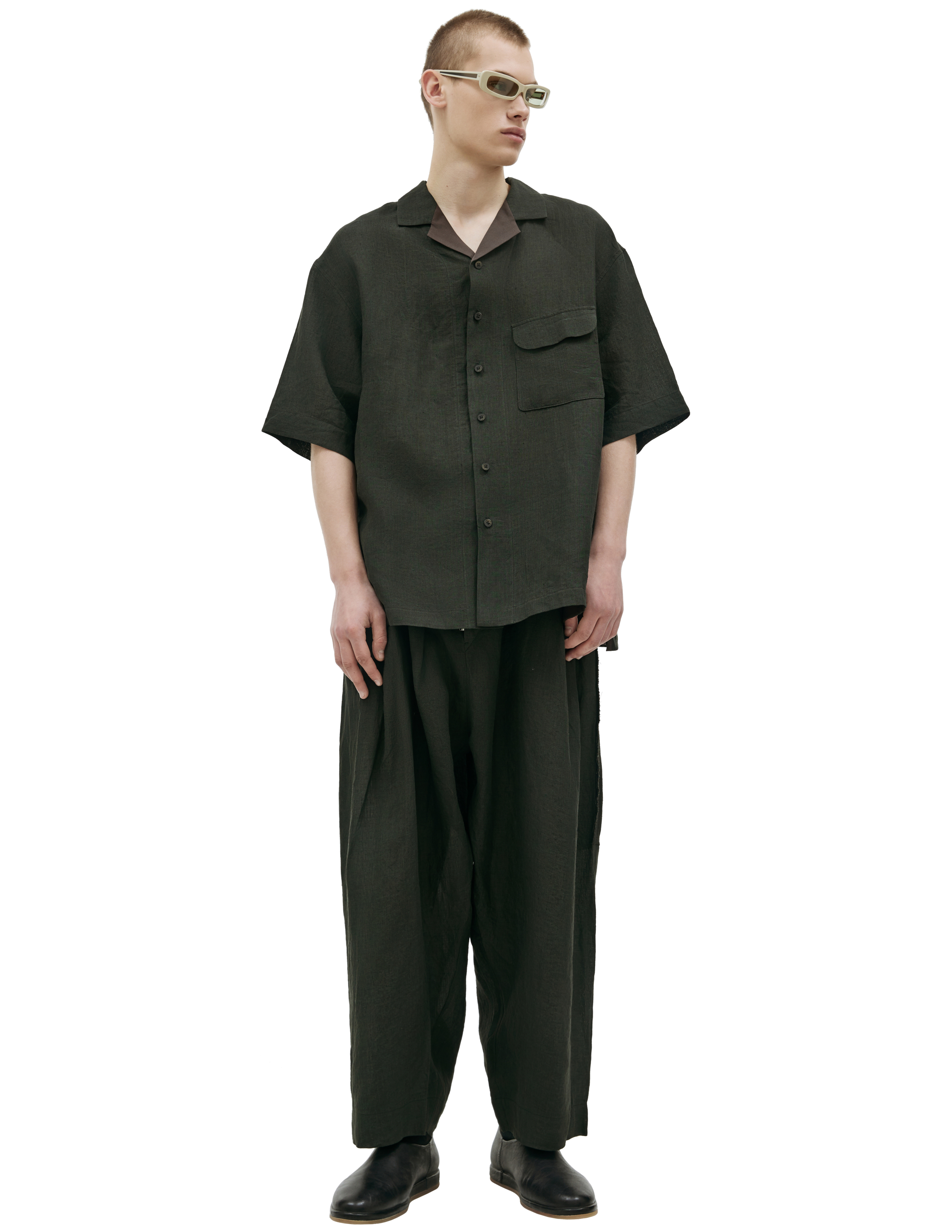Асимметричная рубашка с накладным карманом Ziggy Chen 0M2310923, размер 50