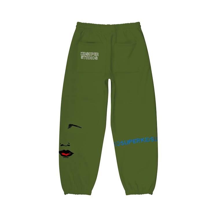 Зеленые брюки с вышивками - KidSuper KSPF03/10 Фото 2