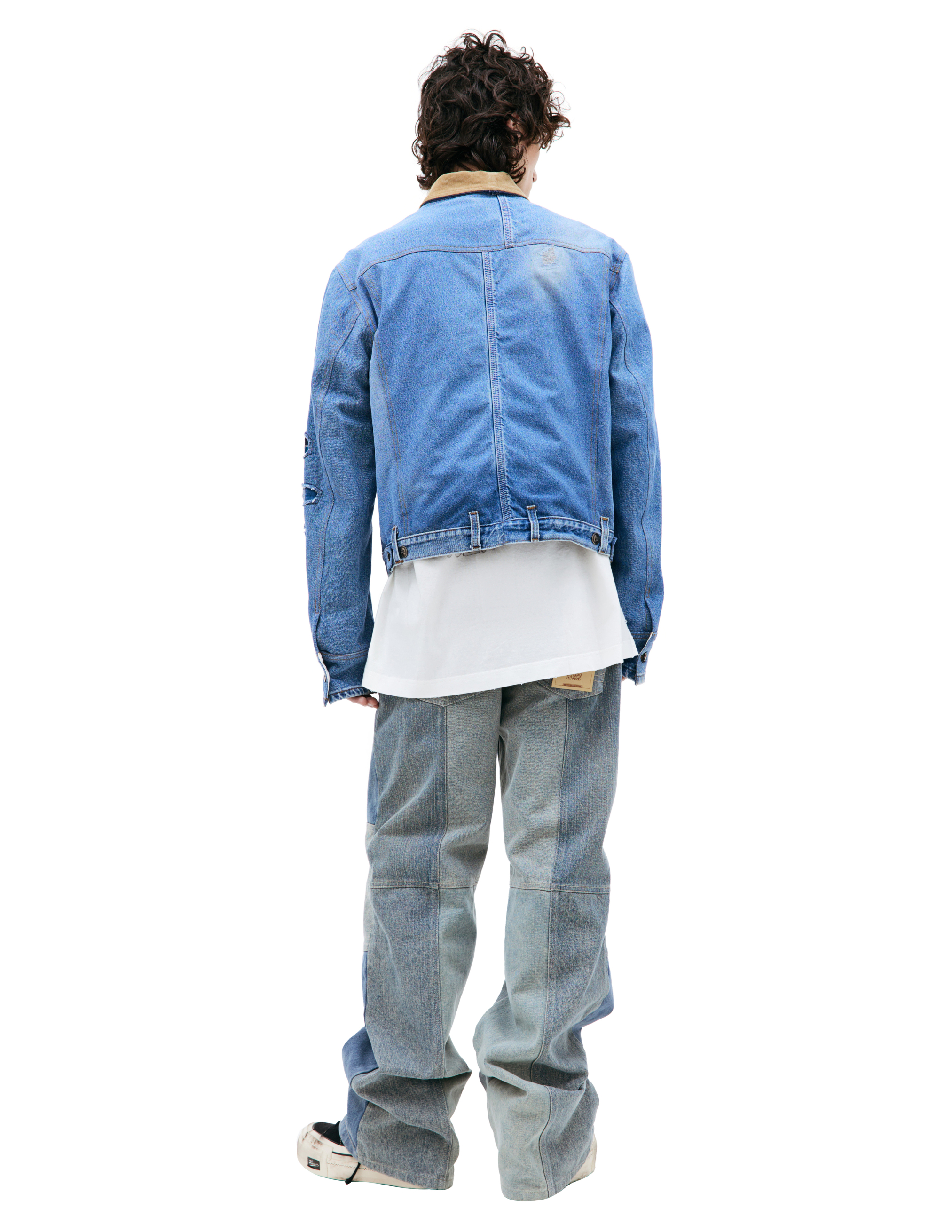 Комбинированная куртка из винтажного денима Greg Lauren GM014, размер 4;5 - фото 3