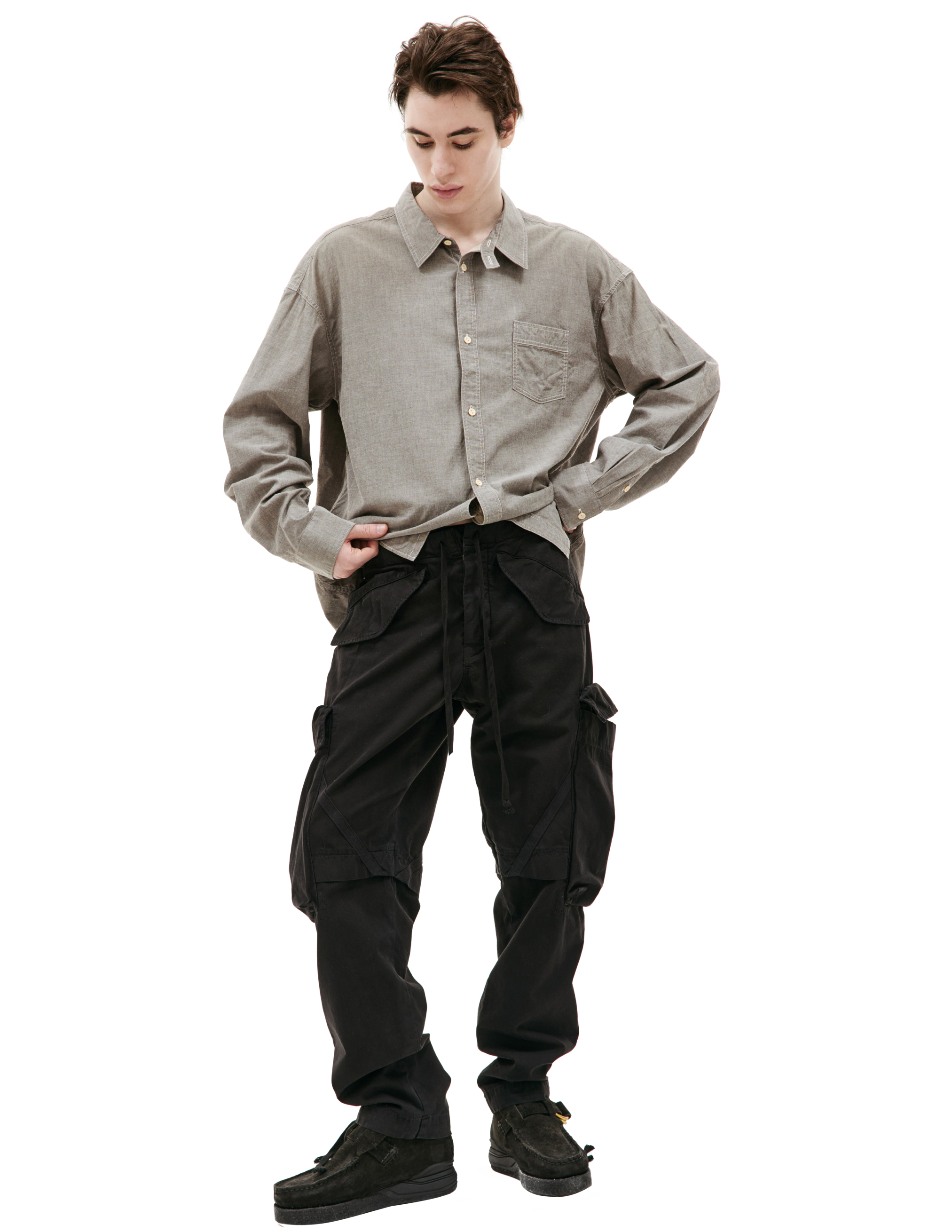 Черные брюки карго Greg Lauren GM221, размер 4;5 - фото 1