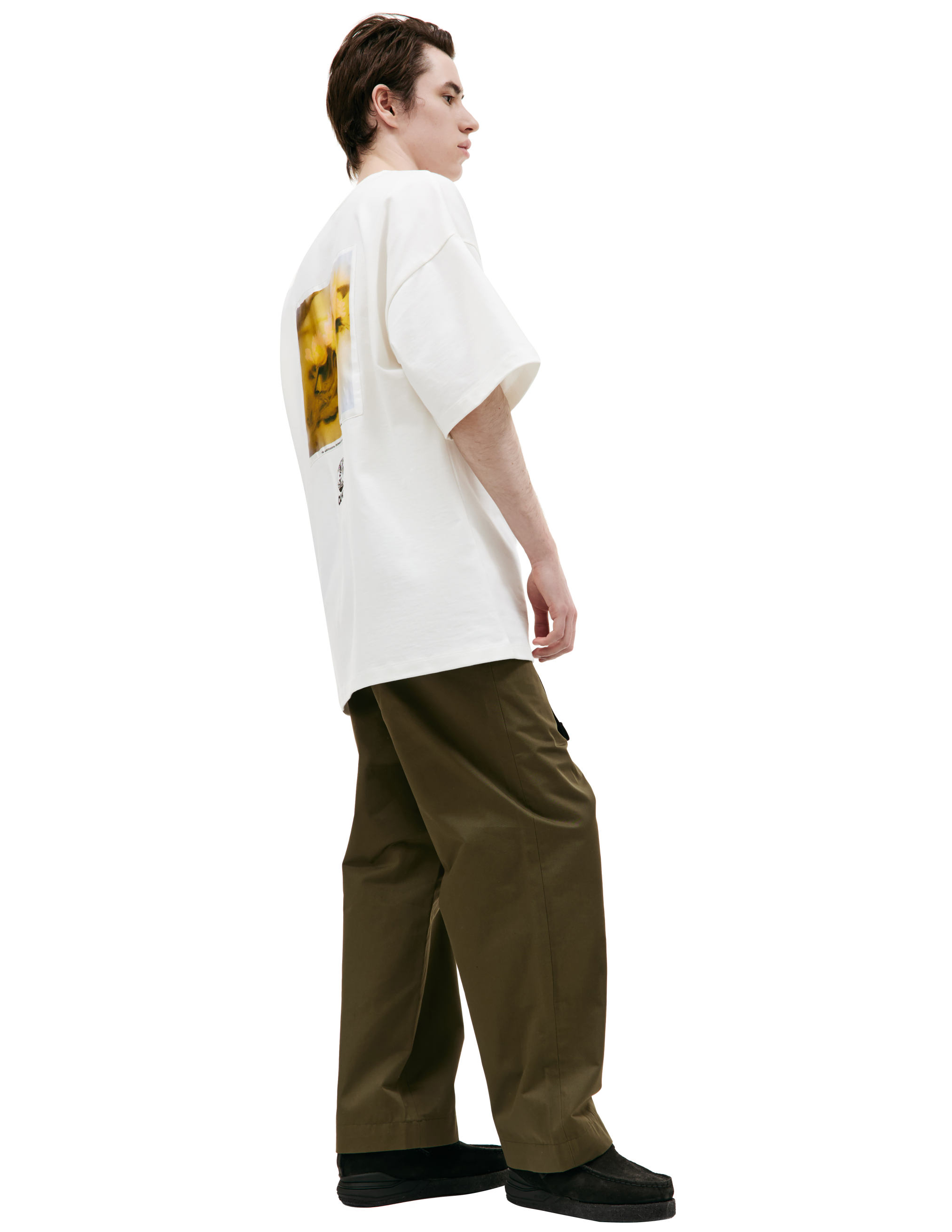 Белая футболка с шелковым патчем OAMC 24E28OAJ33/COT00912/101, размер M;L 24E28OAJ33/COT00912/101 - фото 2