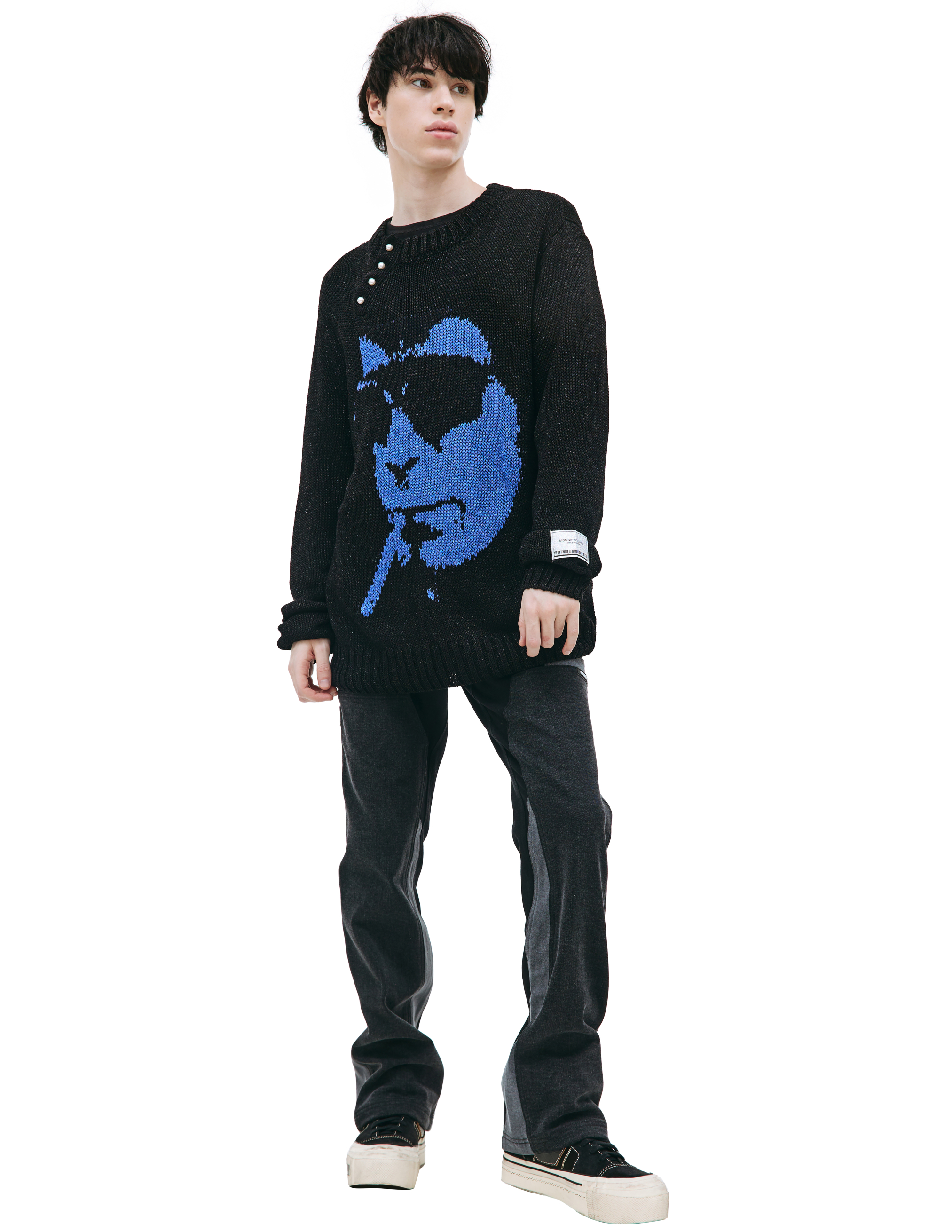 Вязаный свитер с принтом Midnight Studios 823-1701, размер XL;2XL