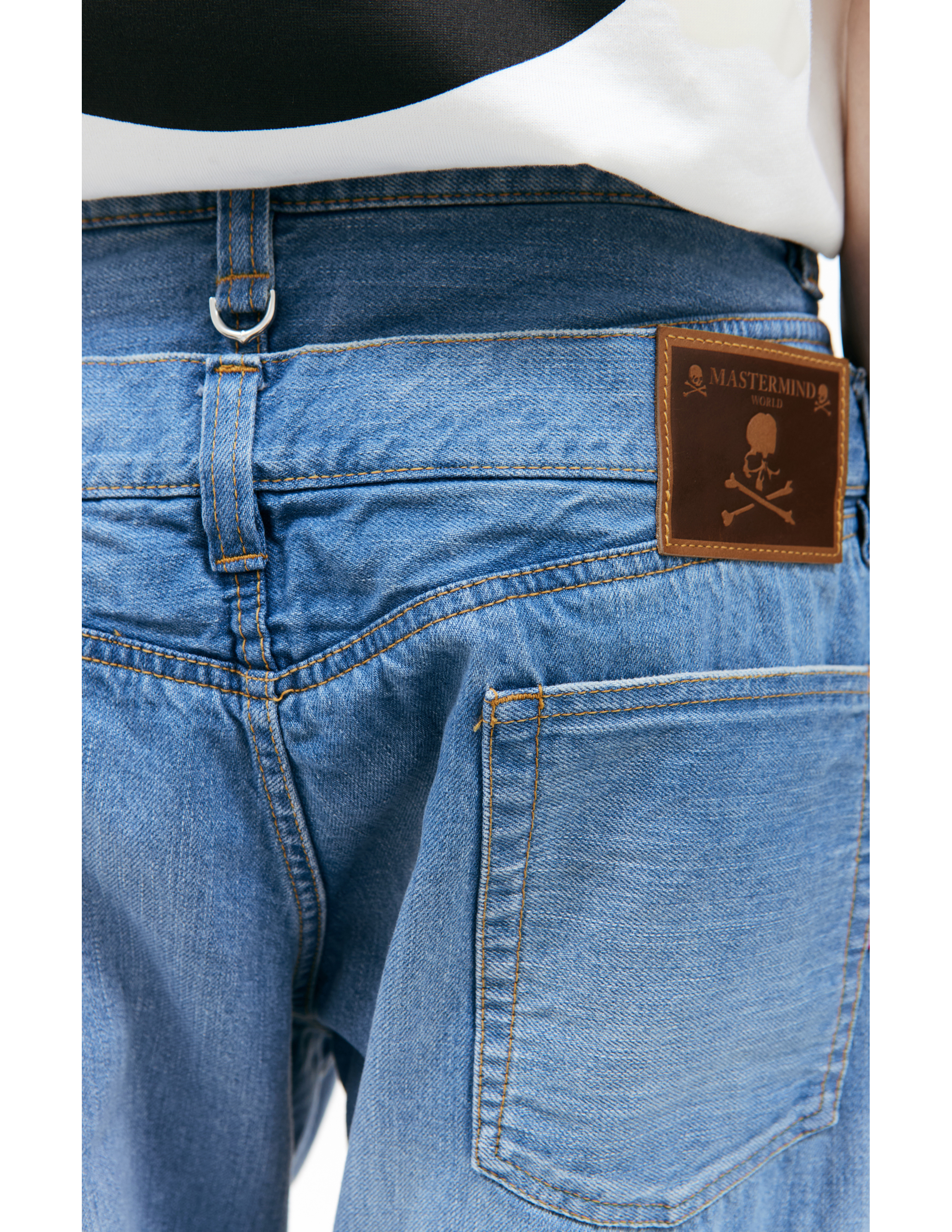 Широкие джинсы с нашивками Mastermind WORLD MW24S12-PA002-018/INDIGO, размер L MW24S12-PA002-018/INDIGO - фото 4