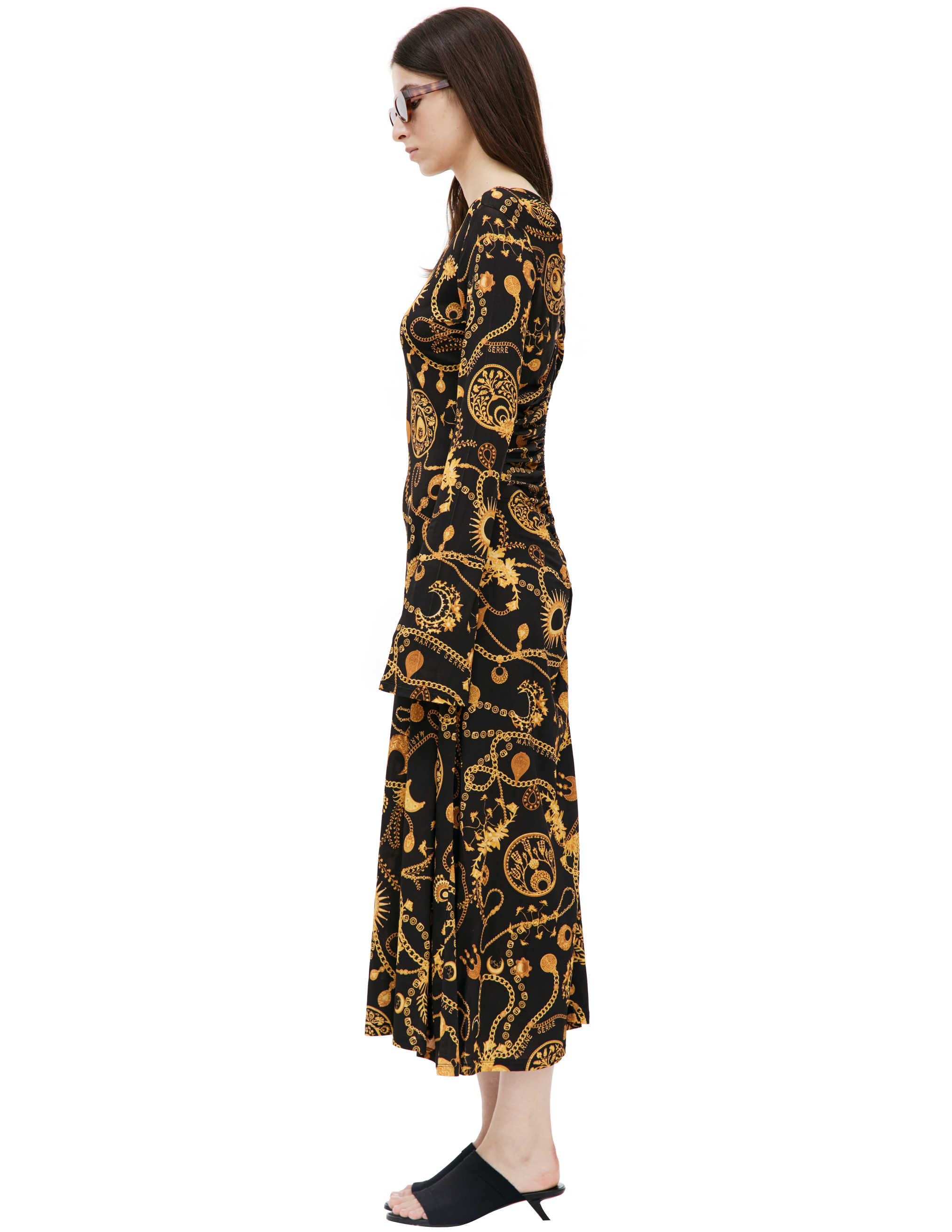 Платье миди с принтом MARINE SERRE D142SS23W/WOVVI034/00, размер 42 D142SS23W/WOVVI034/00 - фото 2