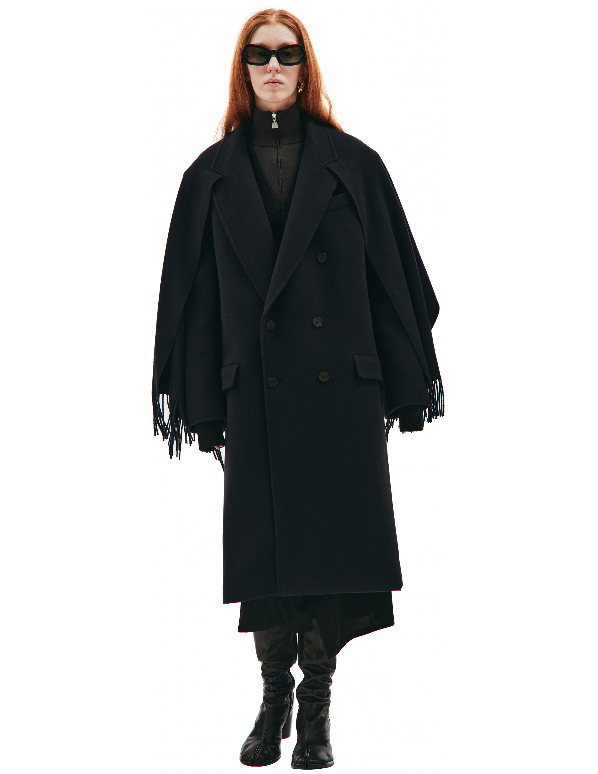 Пальто из шерсти с шарфом - Balenciaga 675421/TLU22/4100