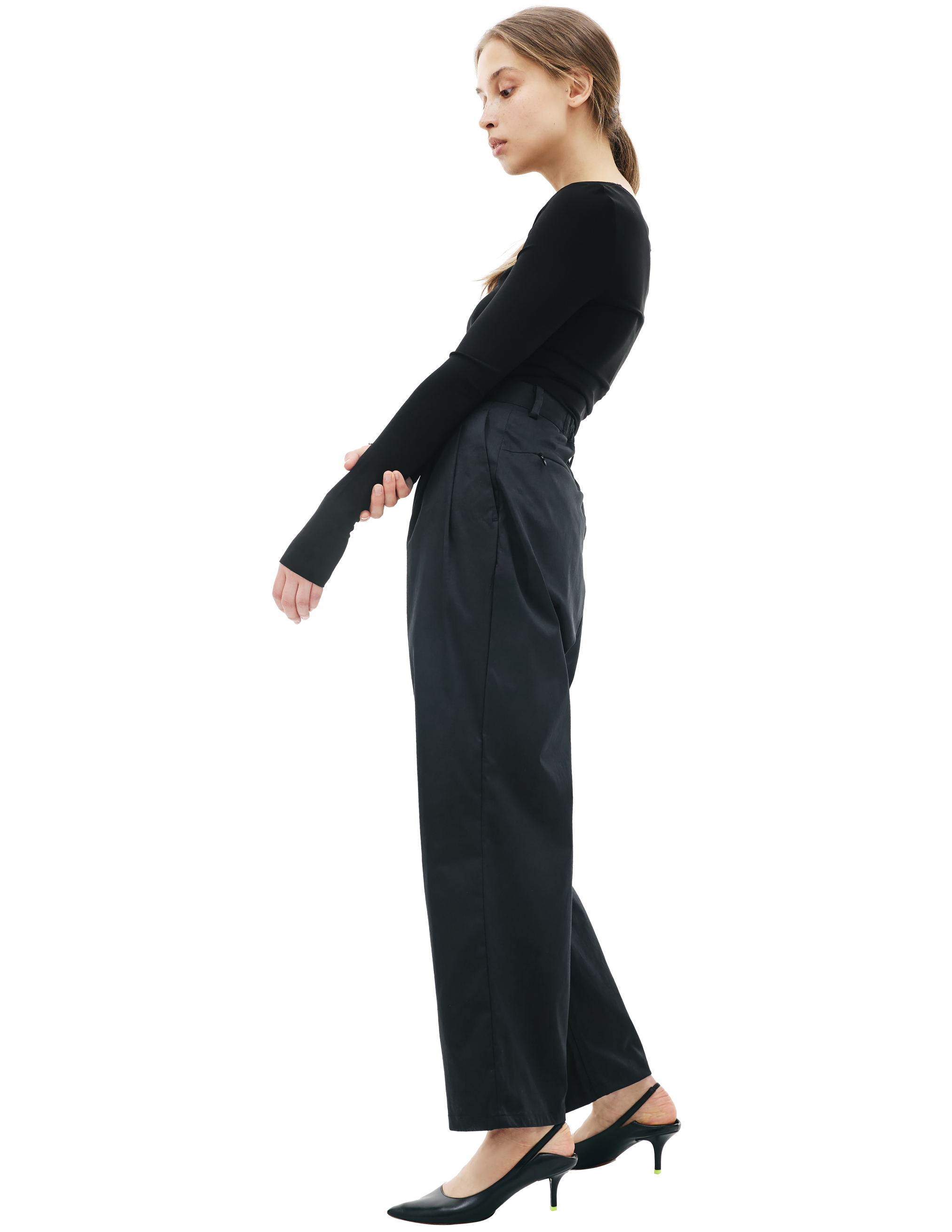 Черные брюки с защипами KIMMY SS23-11/BLACK, размер M;L SS23-11/BLACK - фото 2